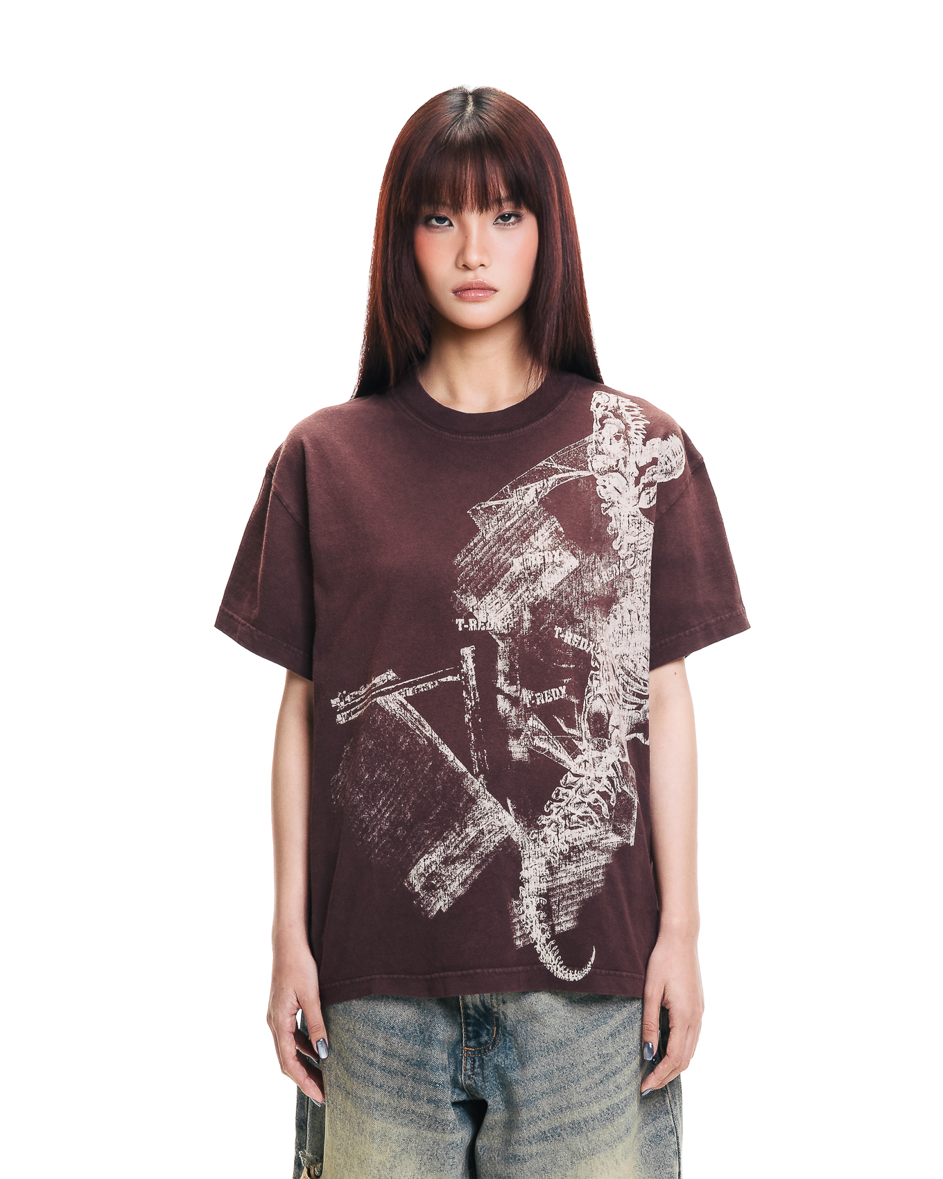 CRACKDINOEDX WASHED TEE - RED