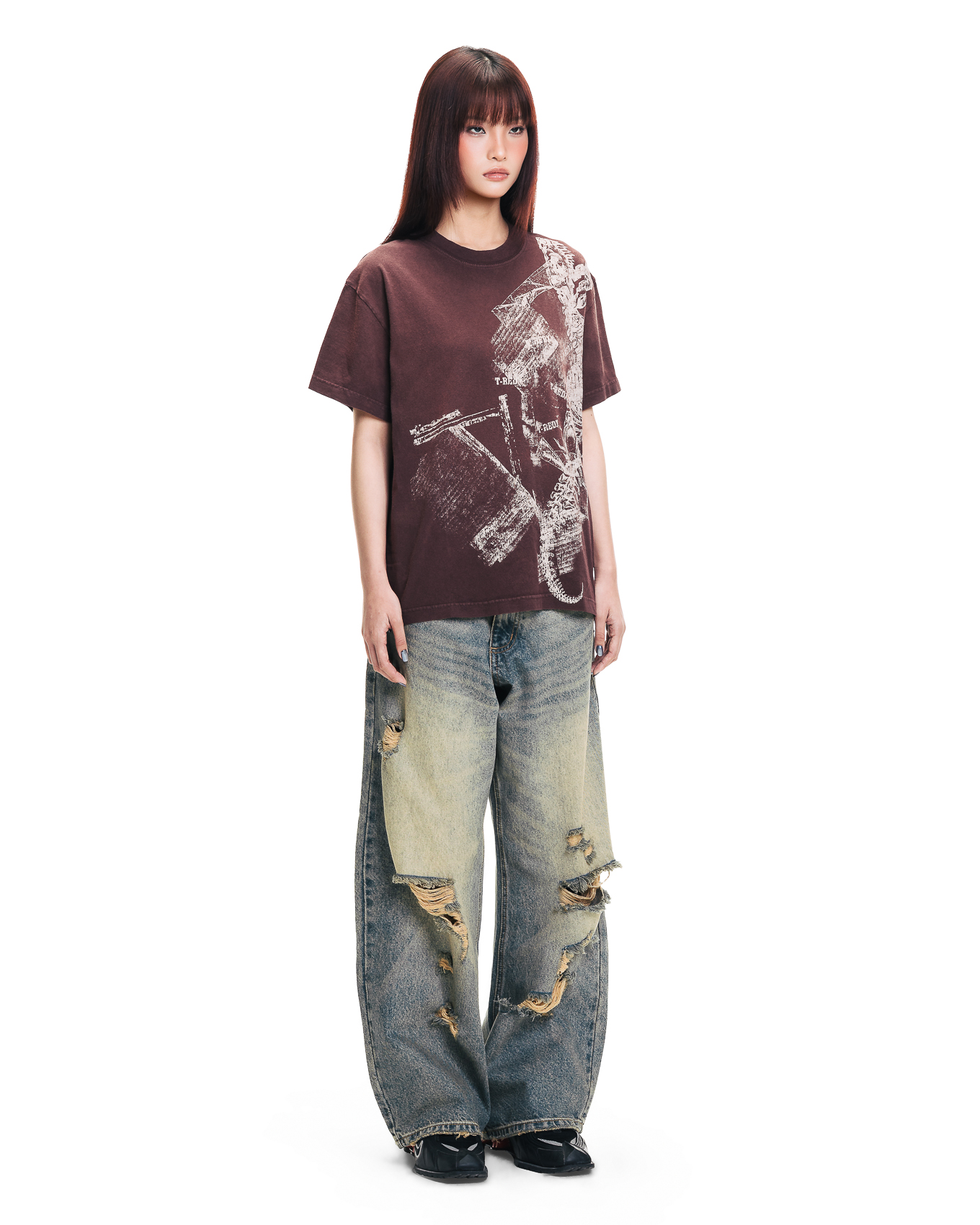 CRACKDINOEDX WASHED TEE - RED