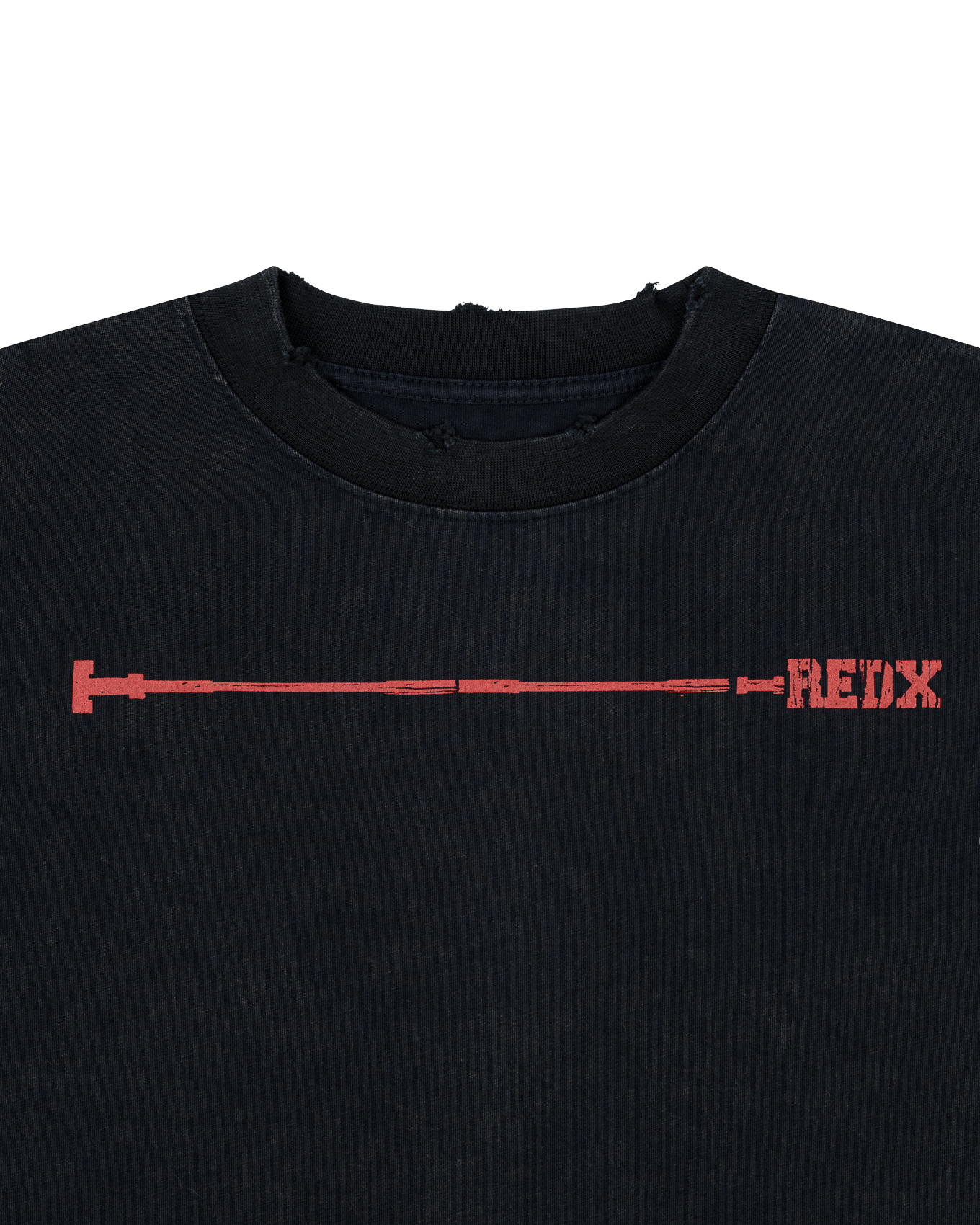 CRACKEDX RIB TEE - BLACK