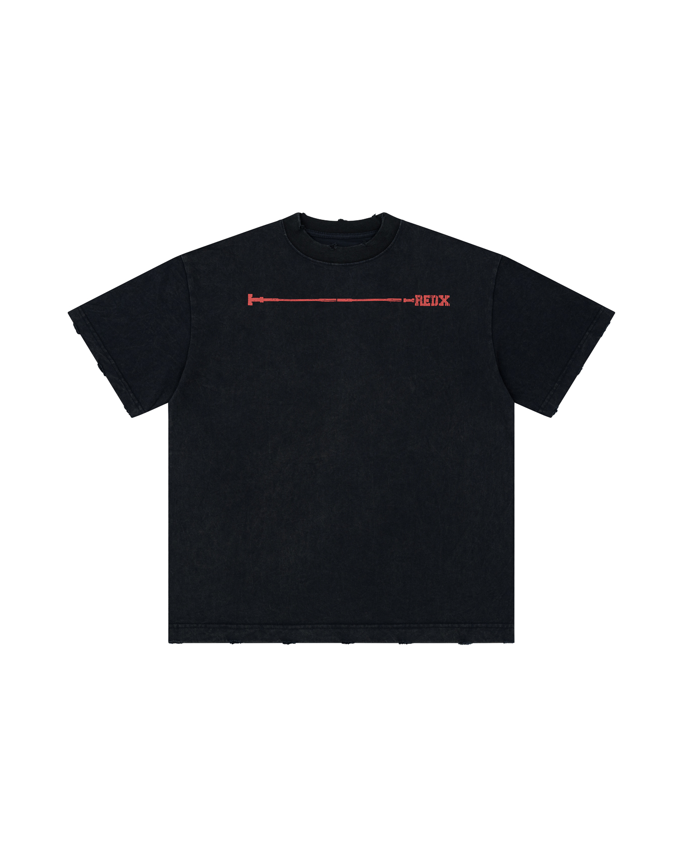 CRACKEDX RIB TEE - BLACK