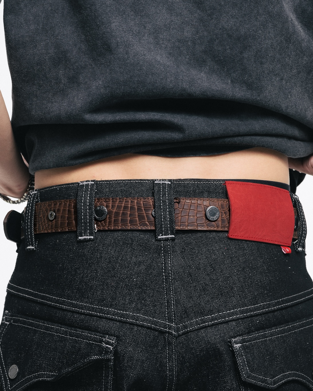 CROCODEDX LEATHER BELT - MOCHA