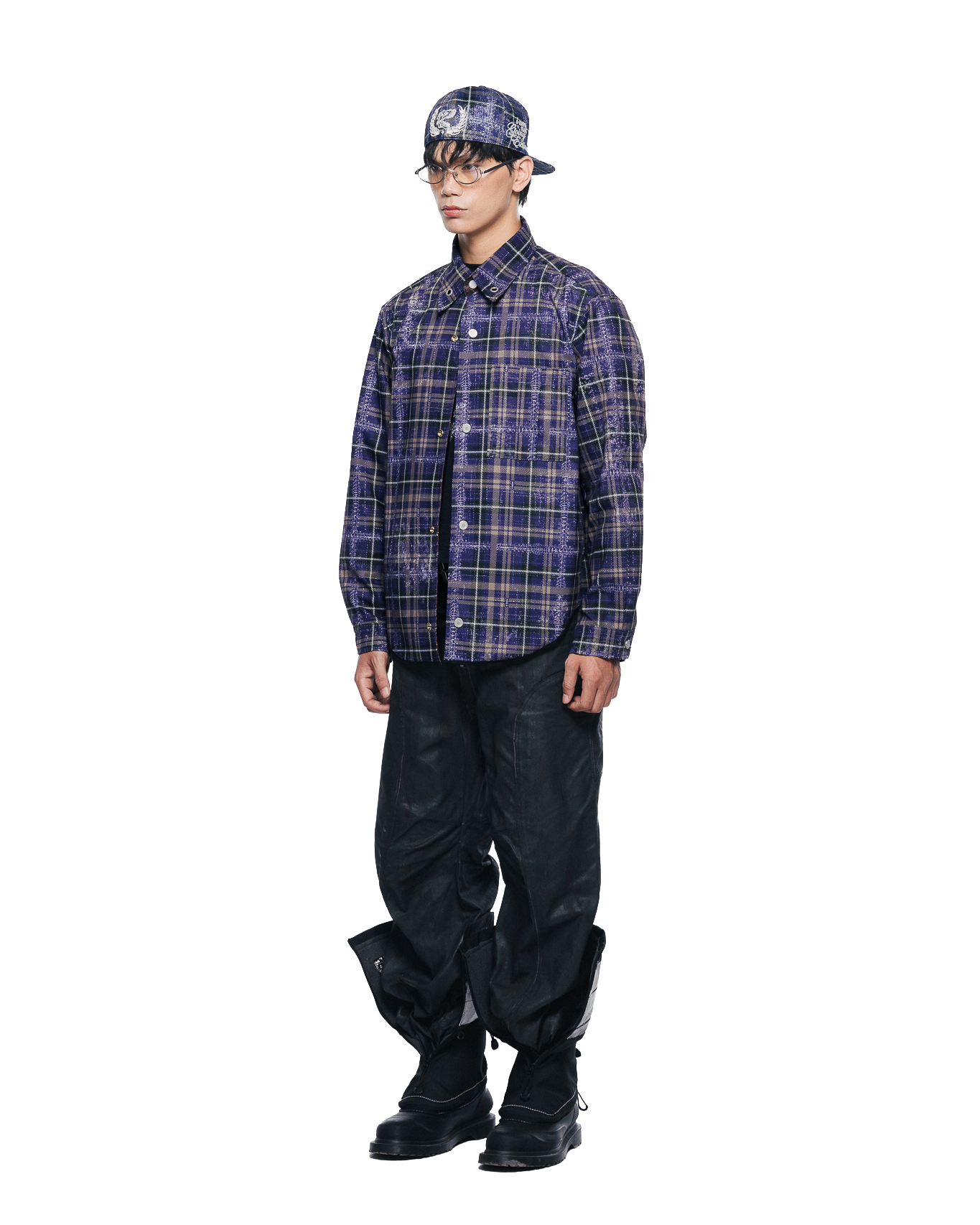 DAZZELE REVERSIBLE SHIRT - Purple / Mocha Blue