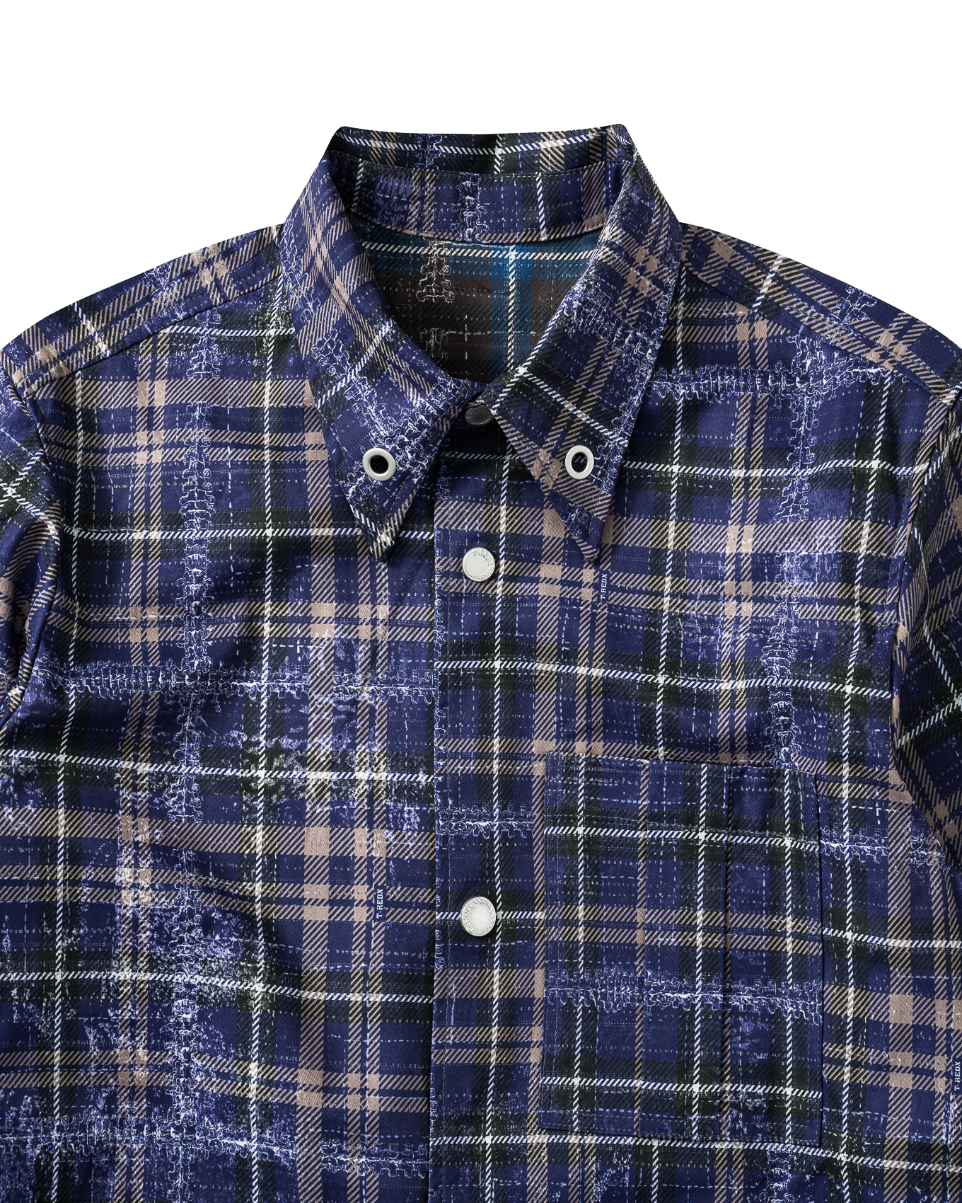 DAZZELE REVERSIBLE SHIRT - Purple / Mocha Blue