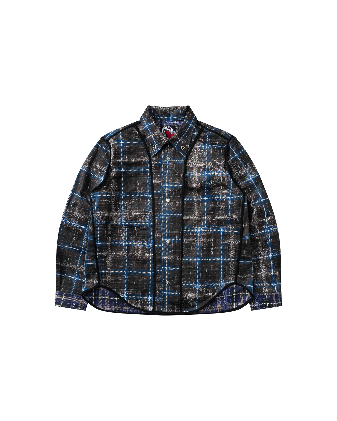 DAZZELE REVERSIBLE SHIRT - Purple / Mocha Blue