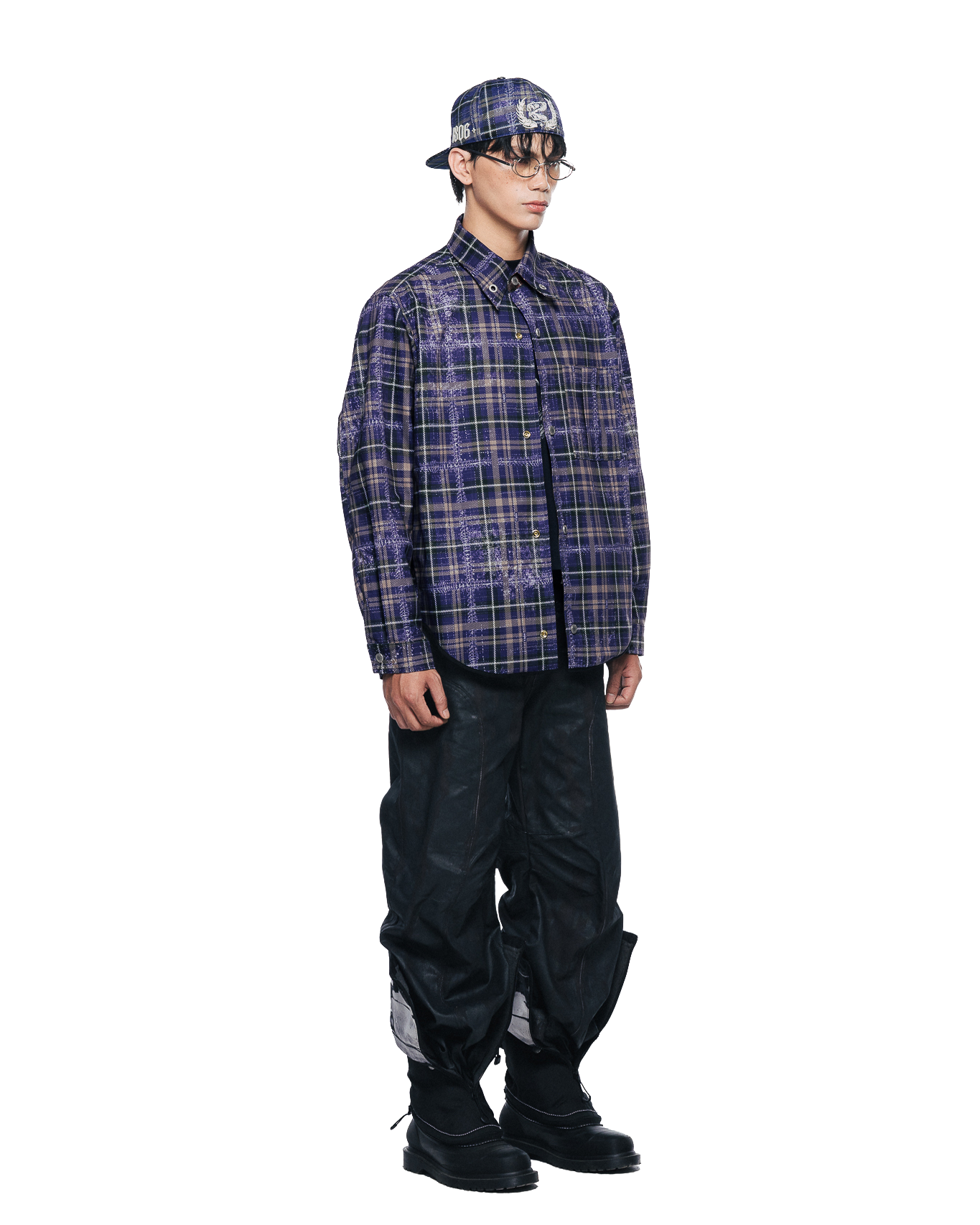 DAZZELE REVERSIBLE SHIRT - Purple / Mocha Blue