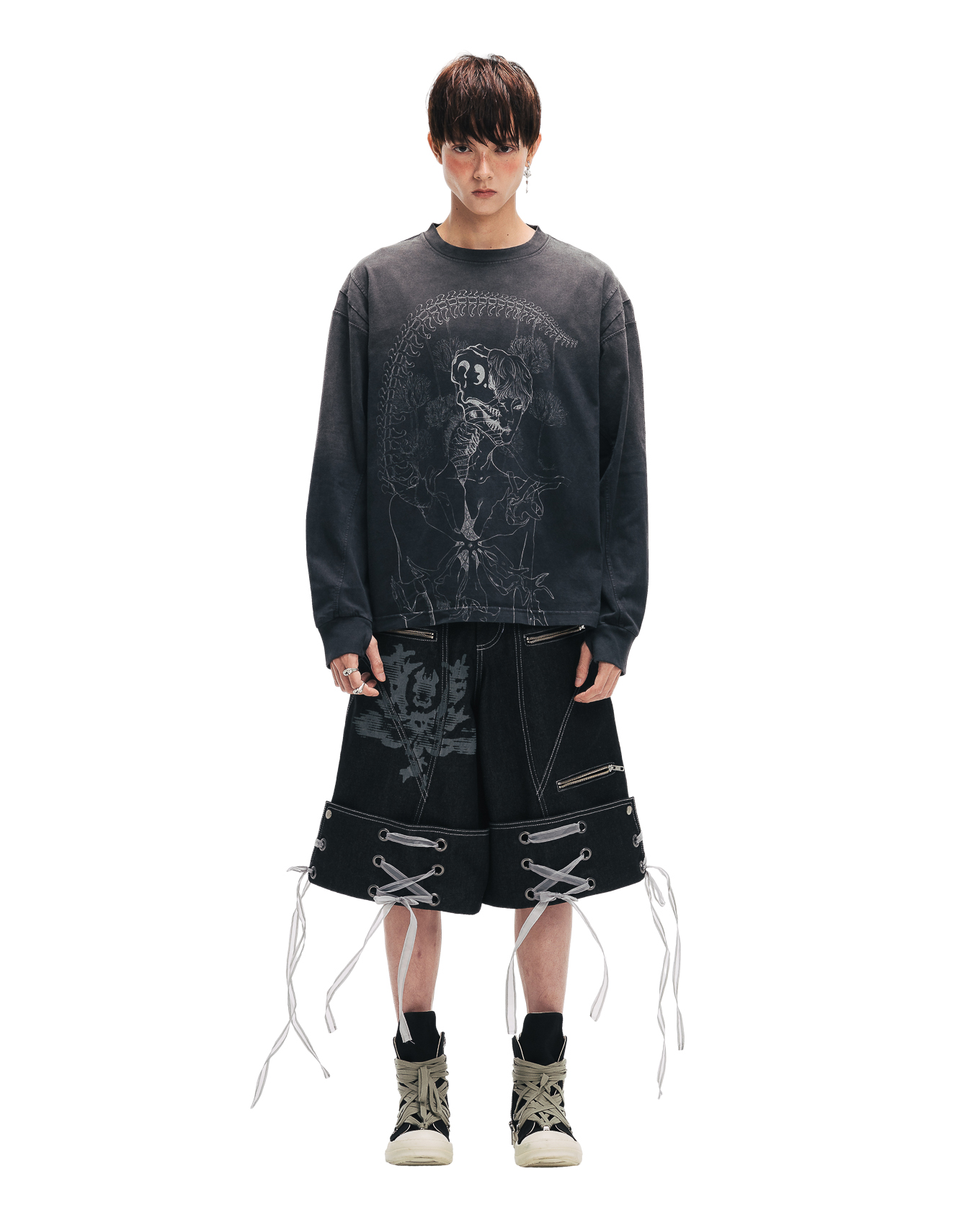 HENKA WASHED LONGSLEEVES - BLACK