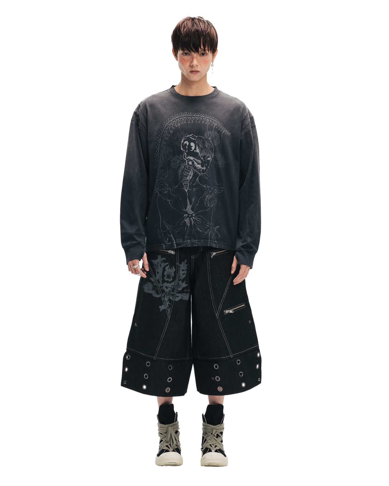 HENKA WASHED LONGSLEEVES - BLACK