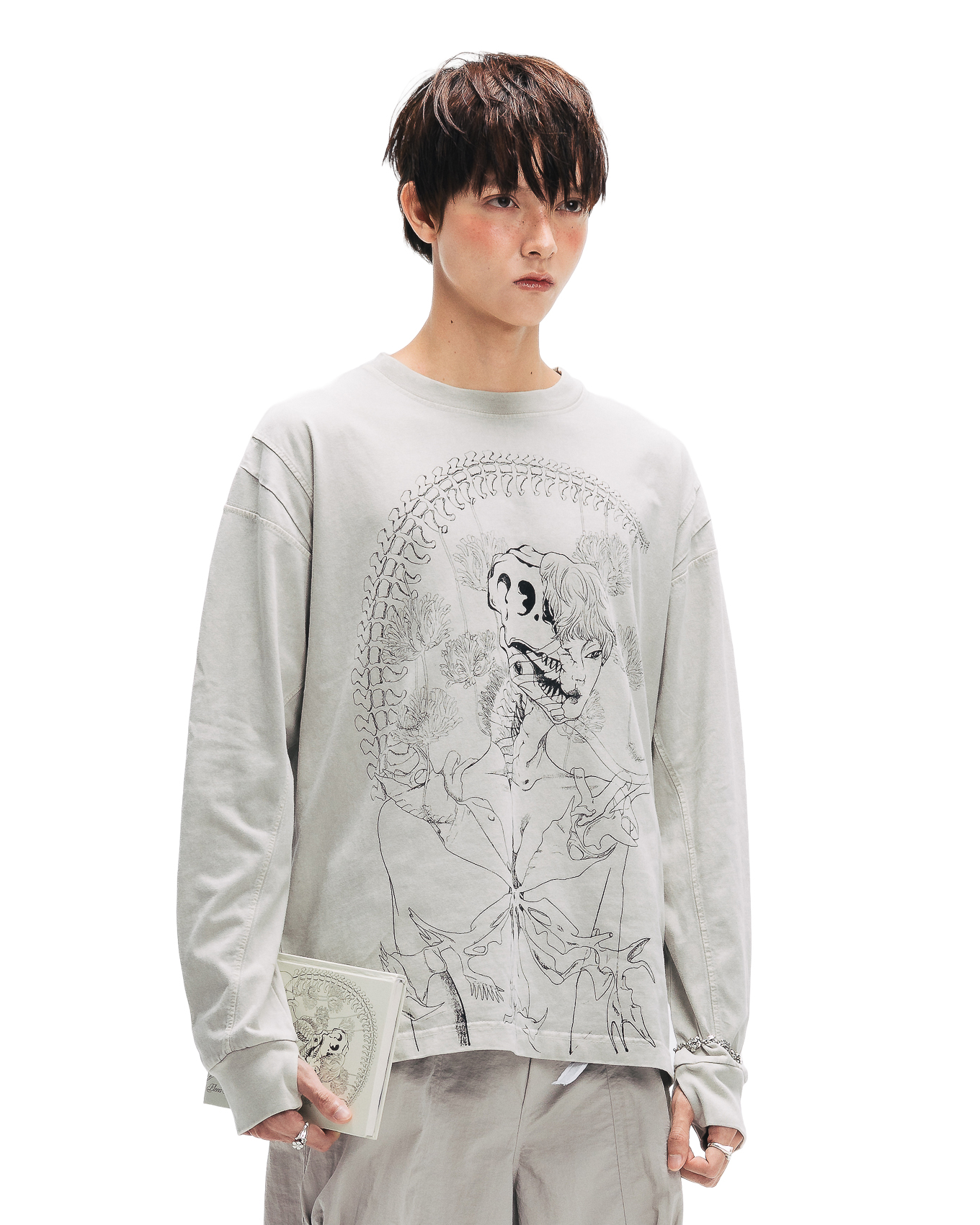 HENKA WASHED LONGSLEEVES - GREY