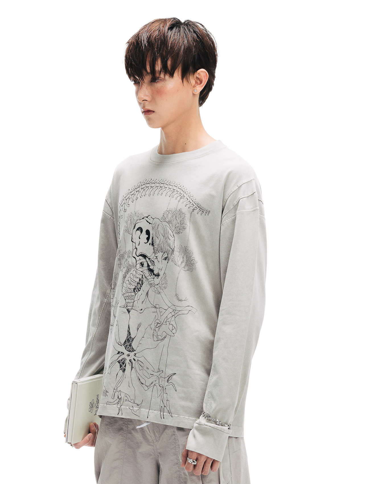 HENKA WASHED LONGSLEEVES - GREY