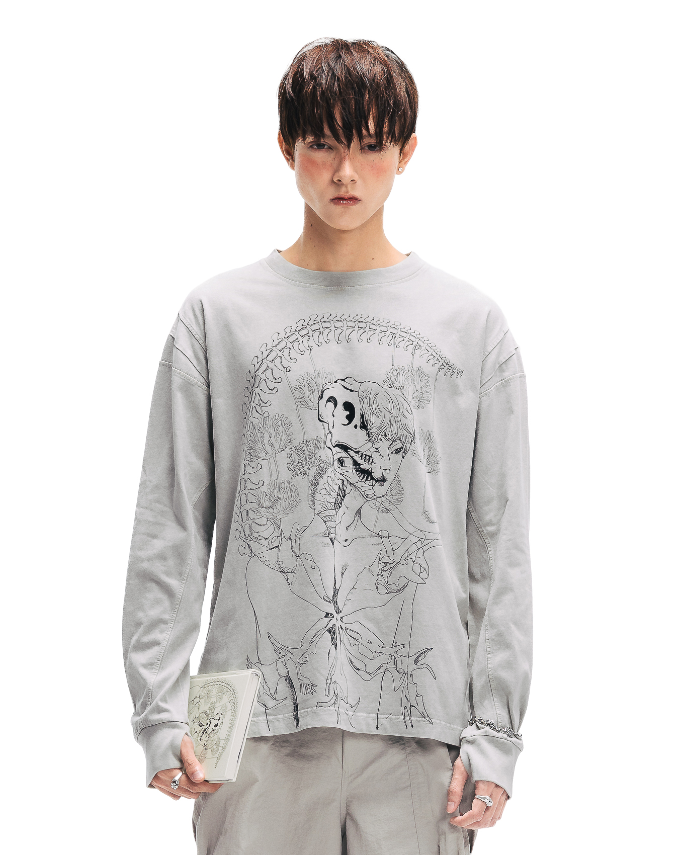 HENKA WASHED LONGSLEEVES - GREY