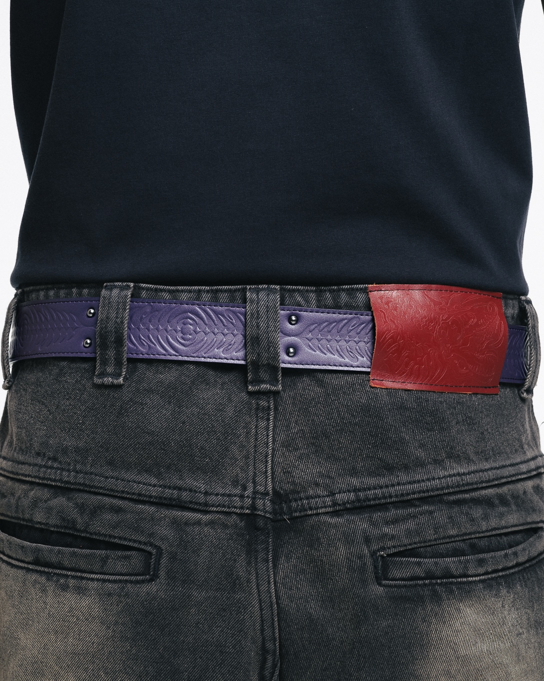 KUCKLEDX LEATHER BELT - PURPLE