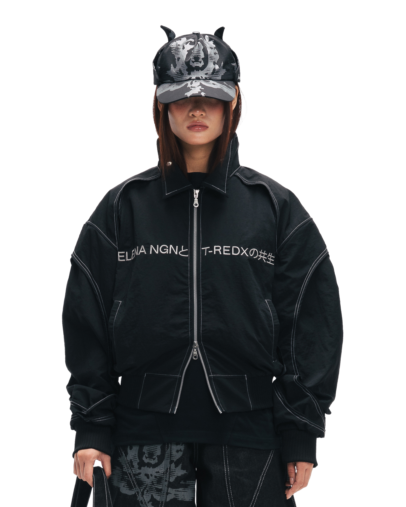 KYOSEI REVERSIBLE BOMBER JACKET - BLACK