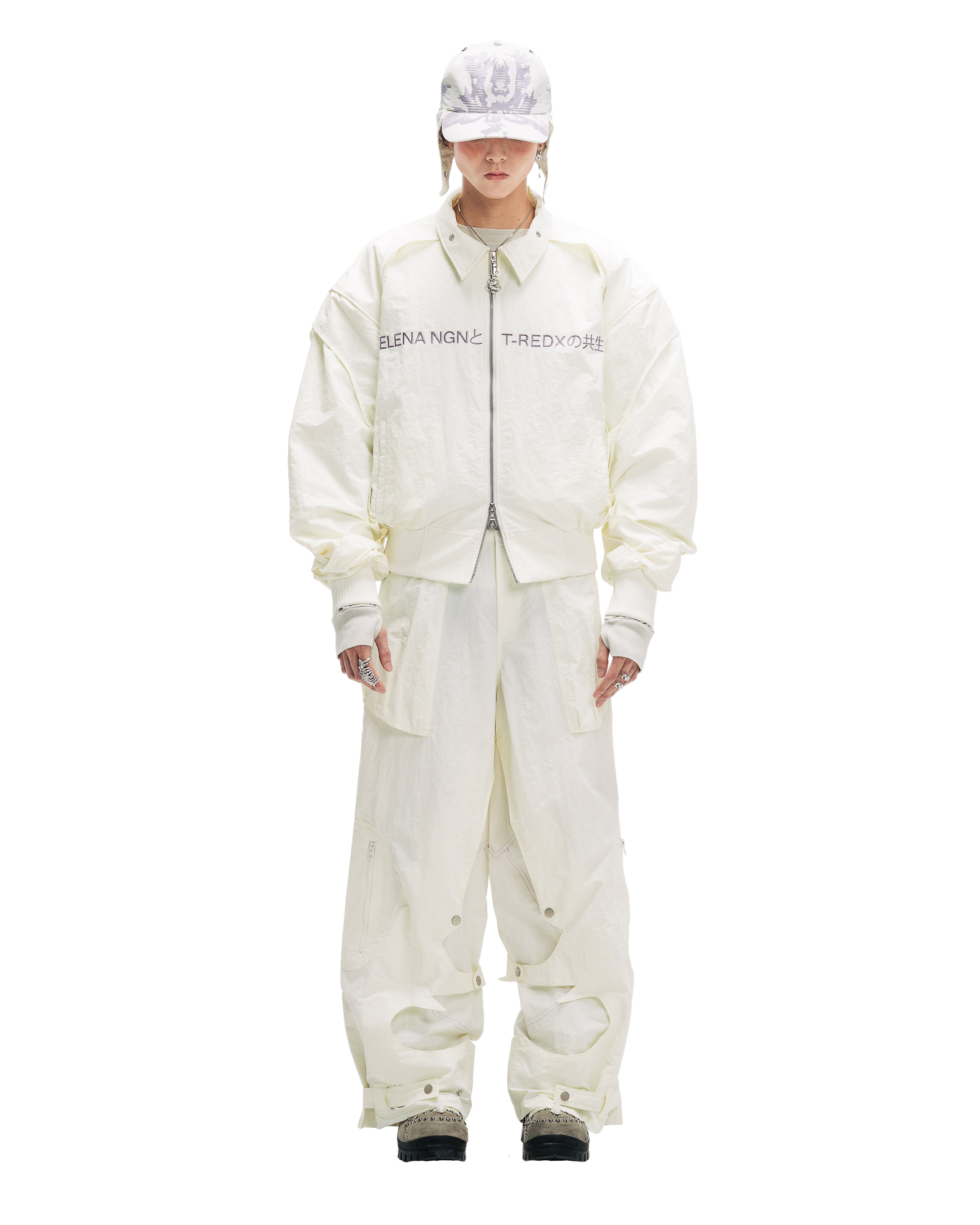 KYOSEI REVERSIBLE BOMBER JACKET - CREAM WHITE
