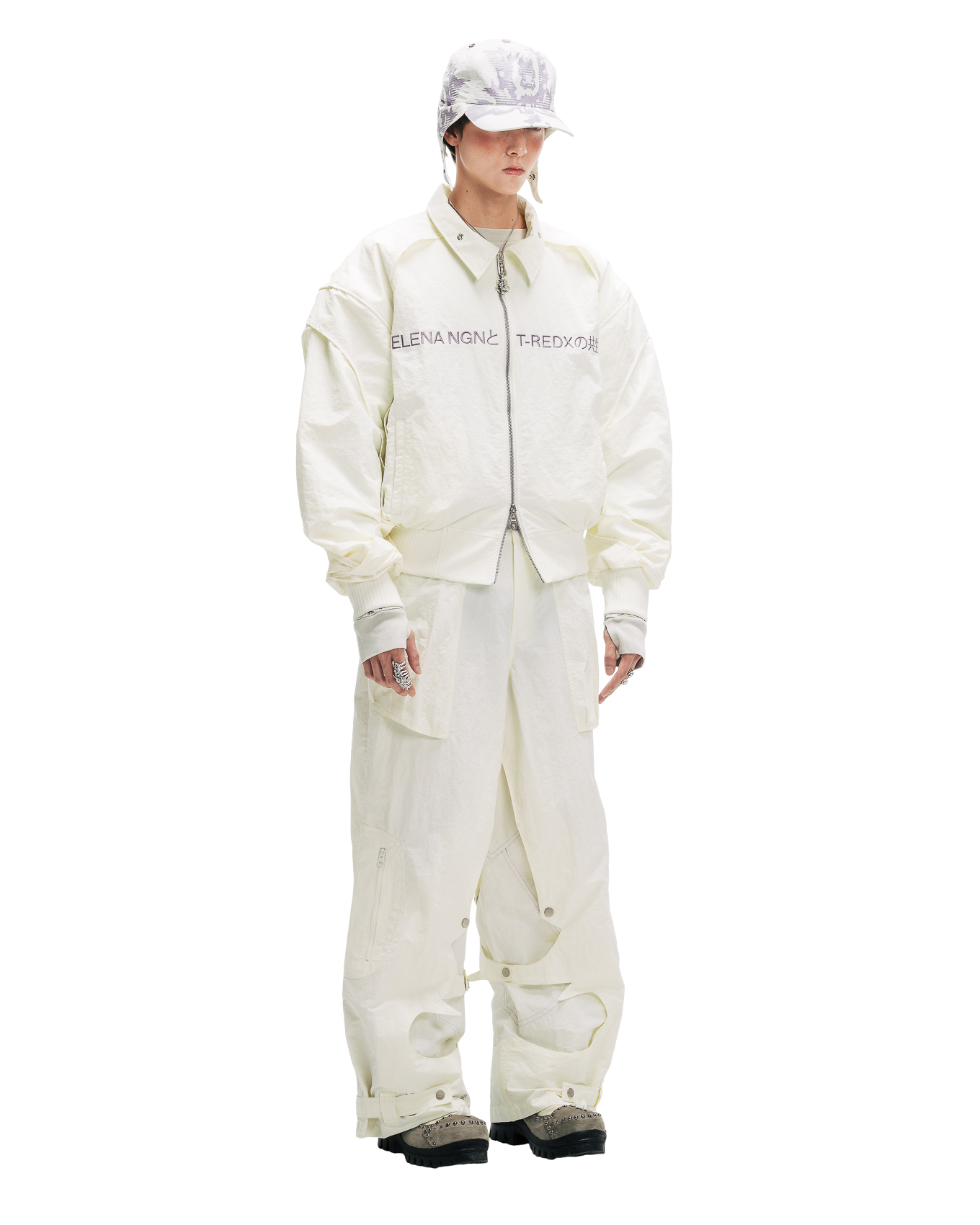 KYOSEI REVERSIBLE BOMBER JACKET - CREAM WHITE