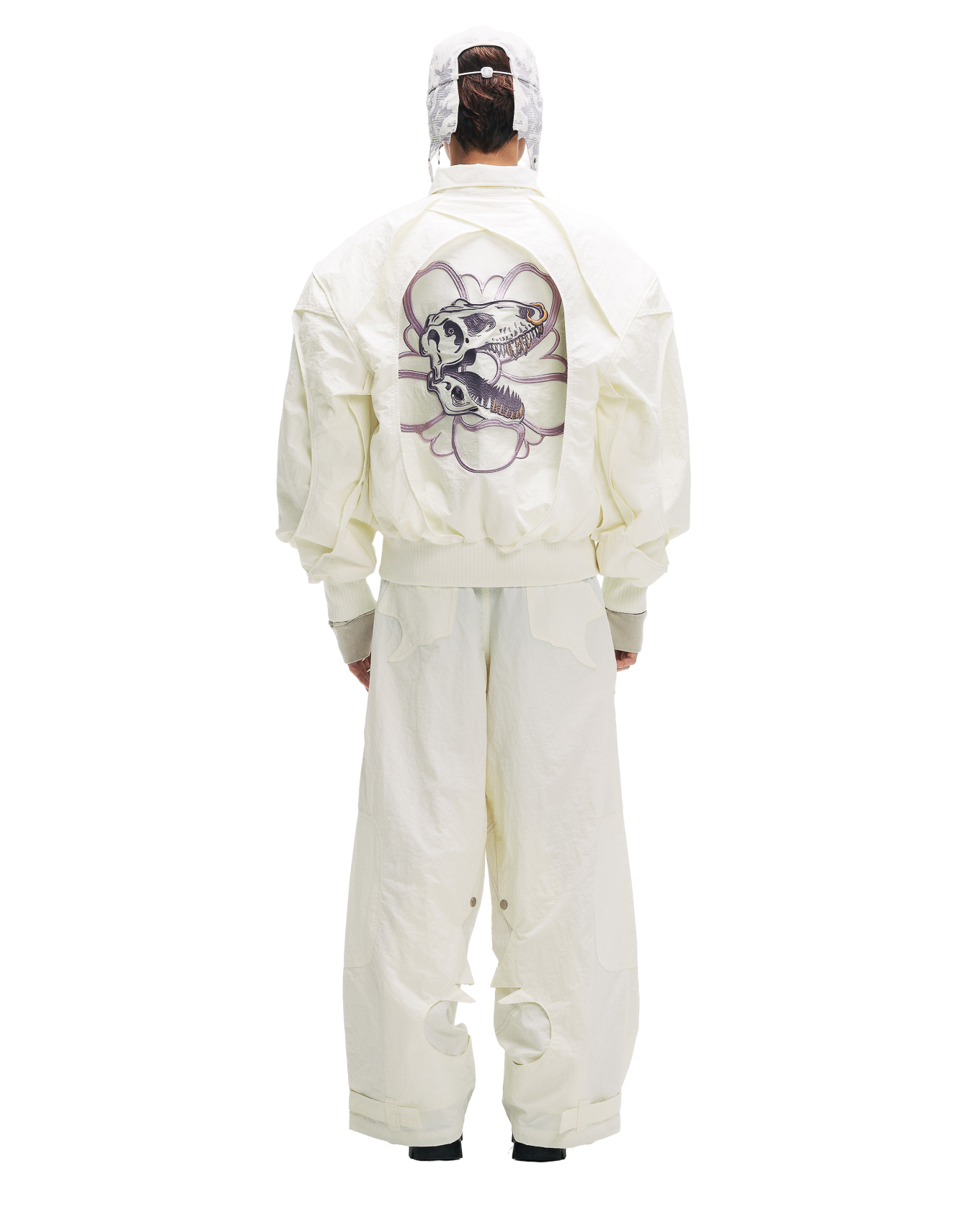 KYOSEI REVERSIBLE BOMBER JACKET - CREAM WHITE