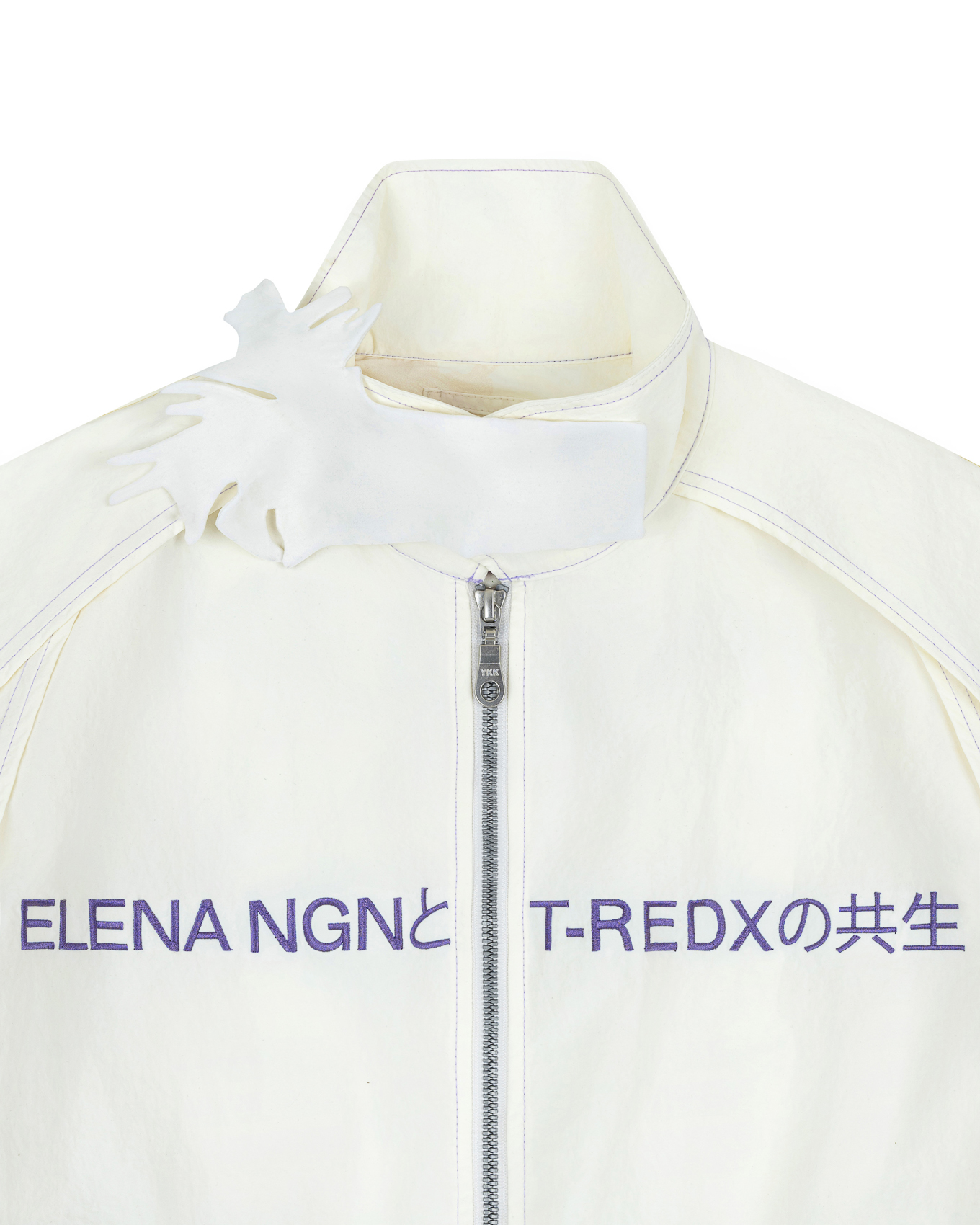 KYOSEI REVERSIBLE BOMBER JACKET - CREAM WHITE