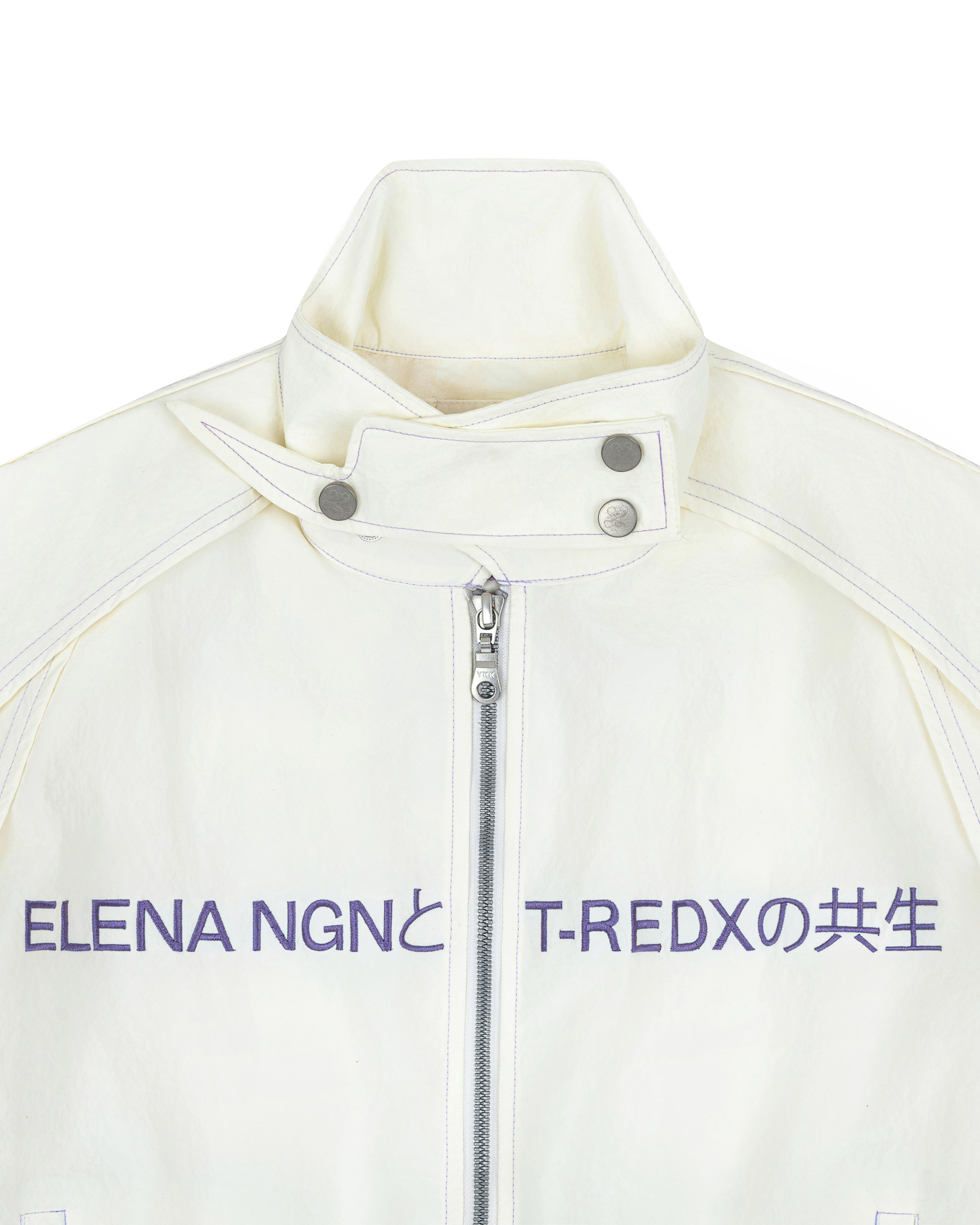 KYOSEI REVERSIBLE BOMBER JACKET - CREAM WHITE