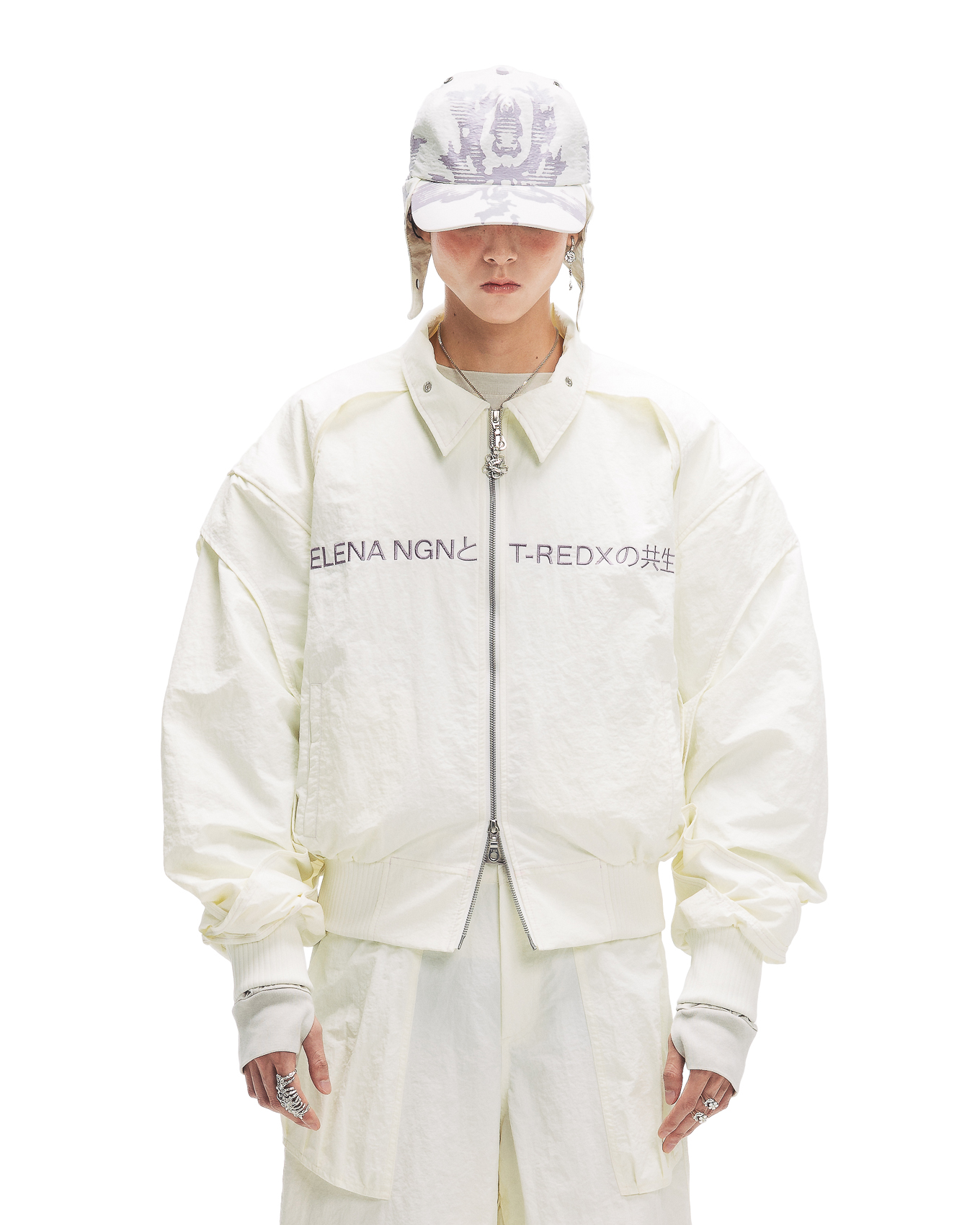 KYOSEI REVERSIBLE BOMBER JACKET - CREAM WHITE