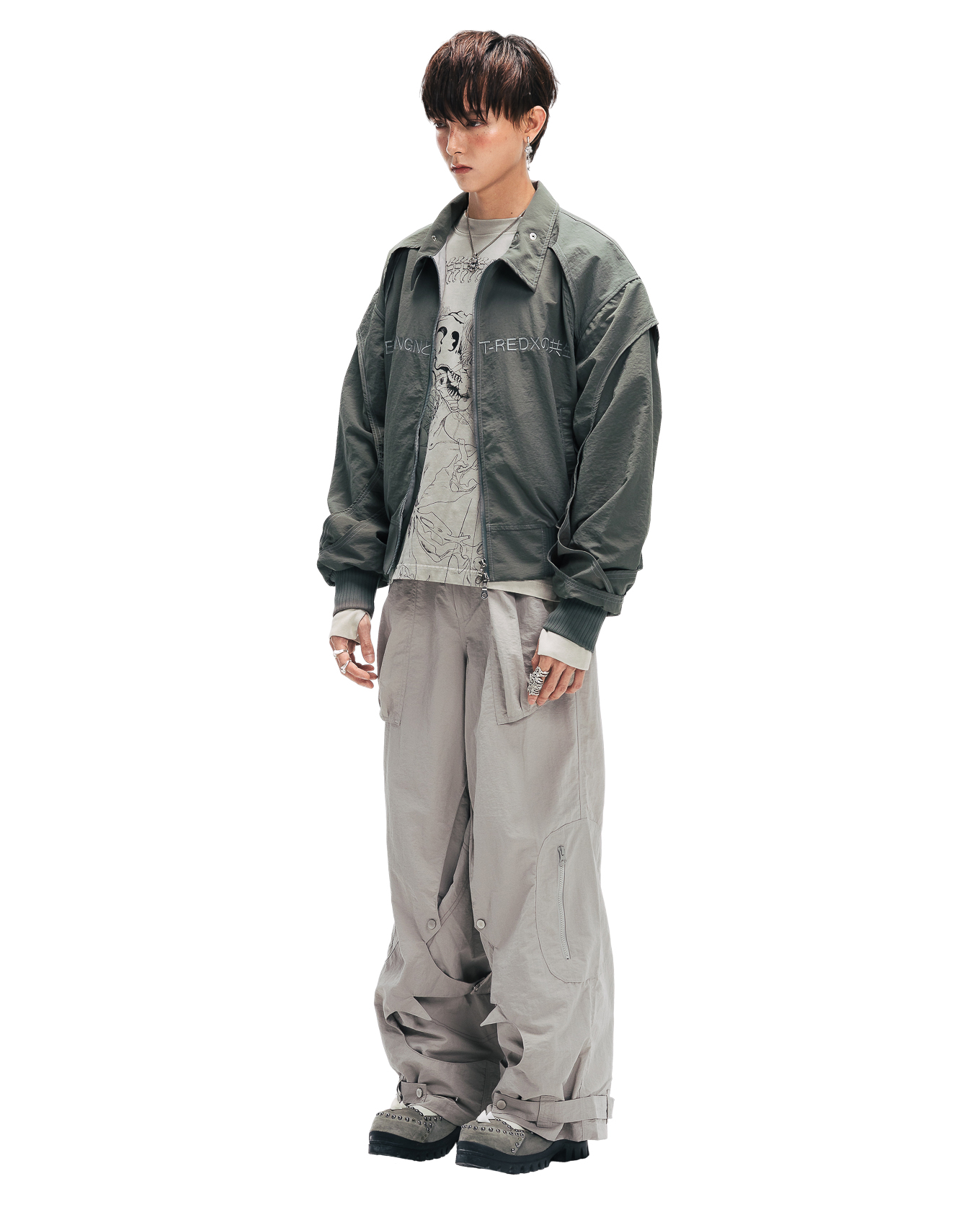 KYOSEI REVERSIBLE BOMBER JACKET - GREY