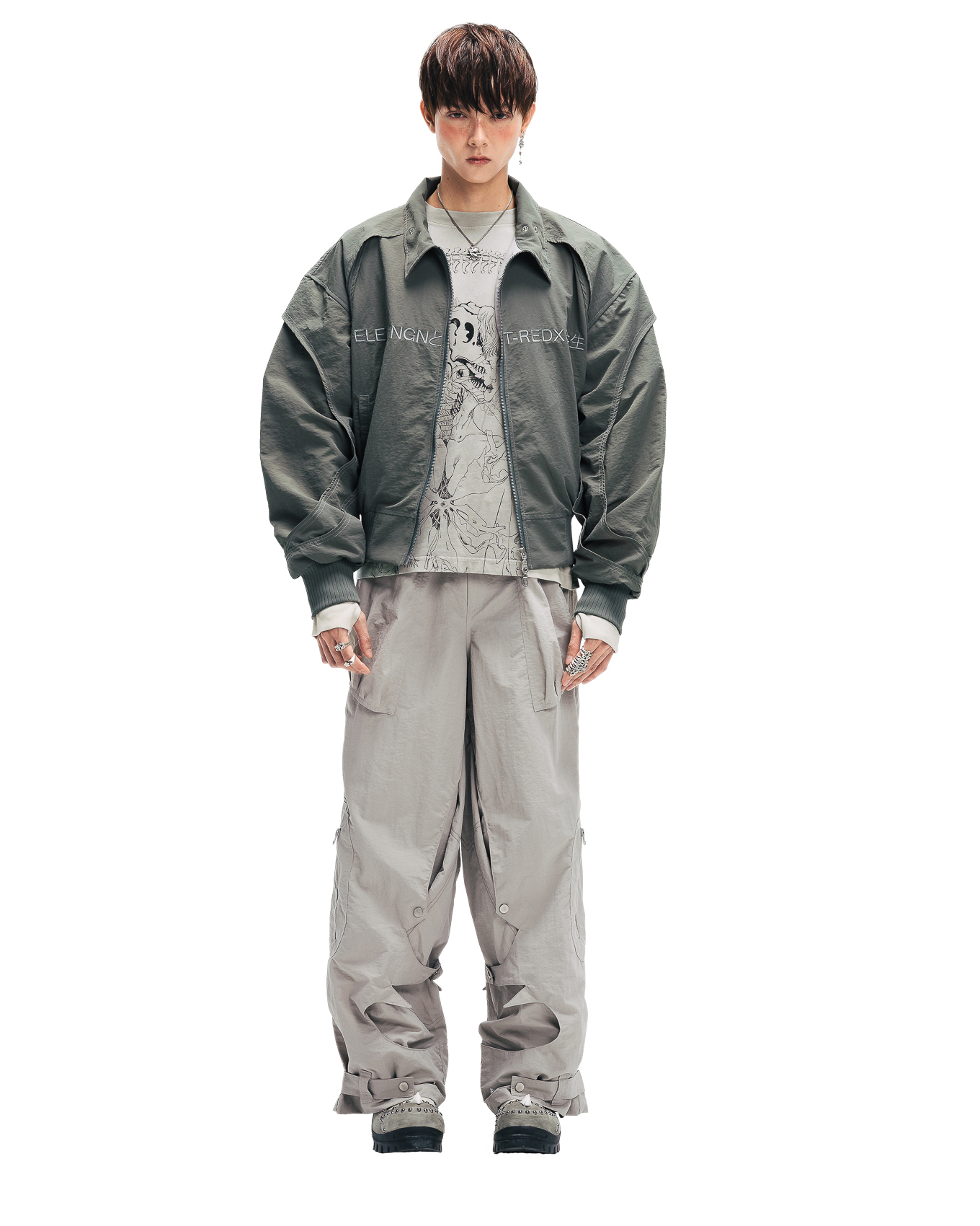 KYOSEI REVERSIBLE BOMBER JACKET - GREY