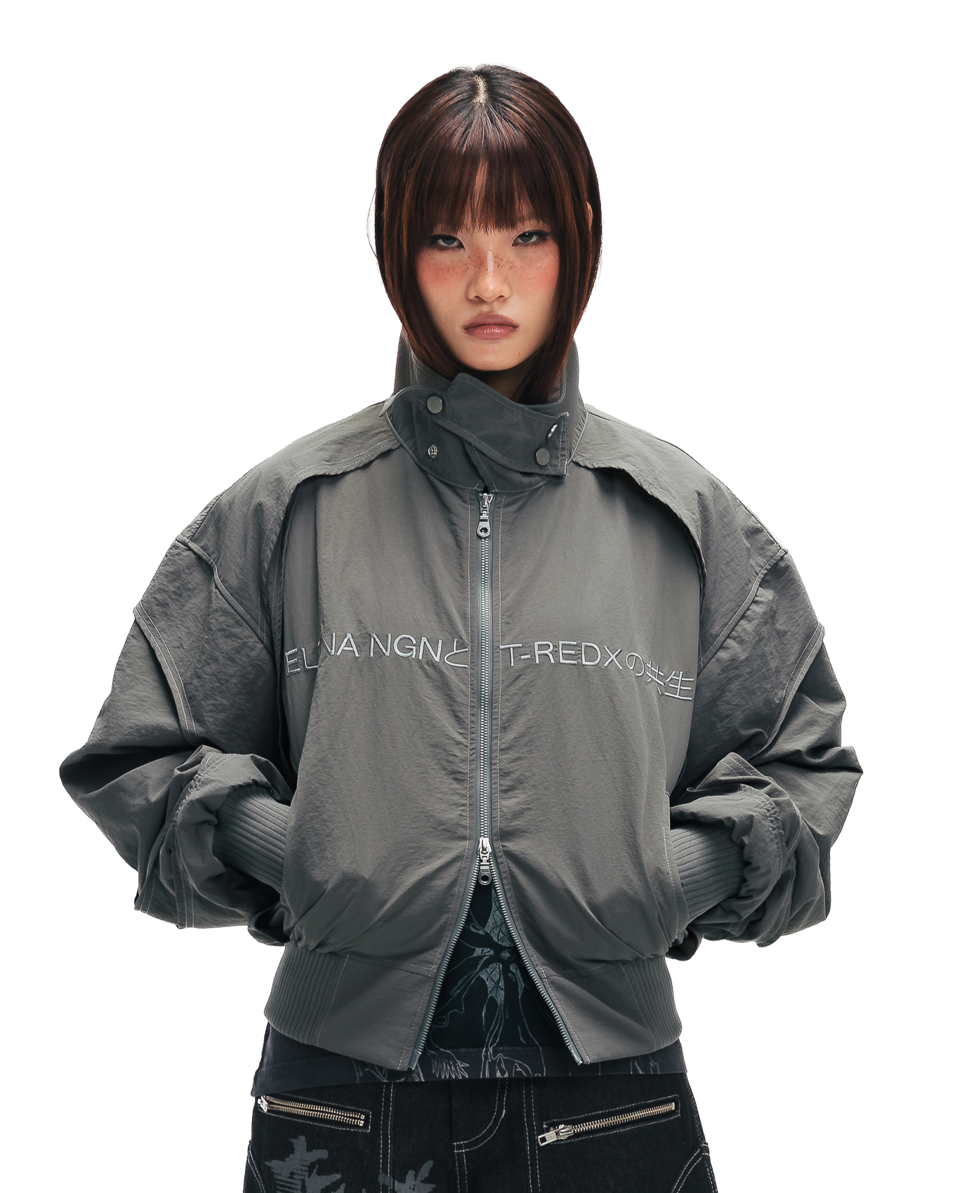 KYOSEI REVERSIBLE BOMBER JACKET - GREY