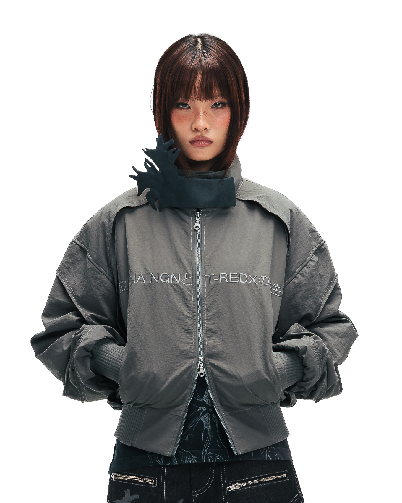 KYOSEI REVERSIBLE BOMBER JACKET - GREY
