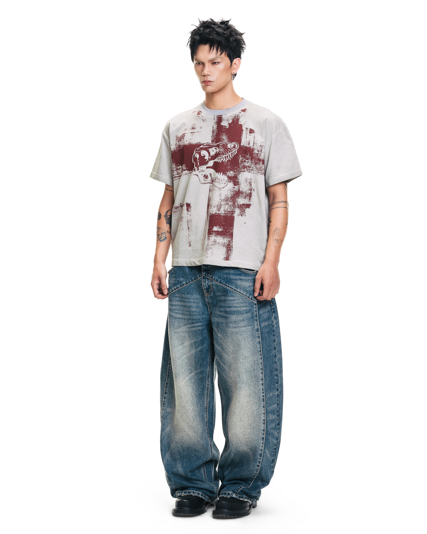 LIMEDX BOXY TEE - LIGHT GREY