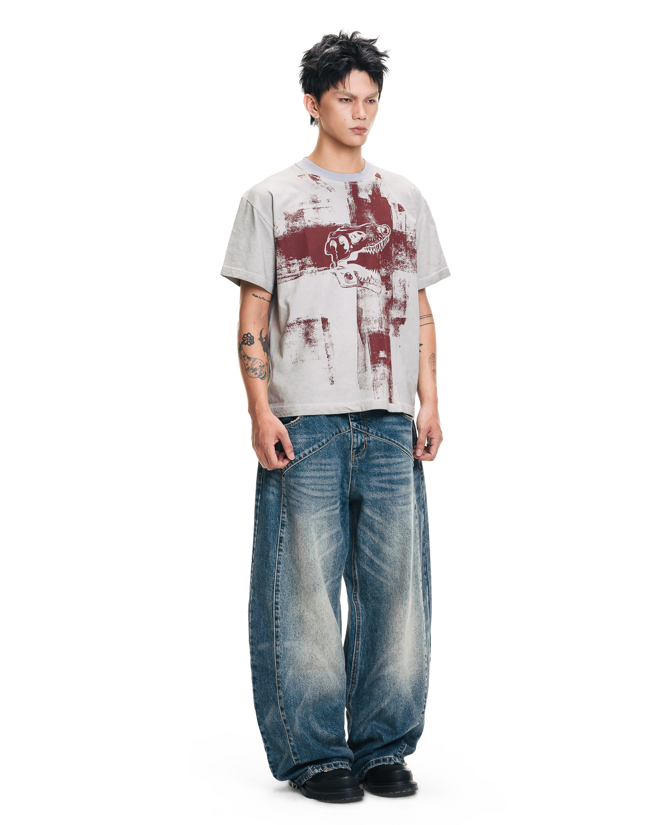LIMEDX BOXY TEE - LIGHT GREY