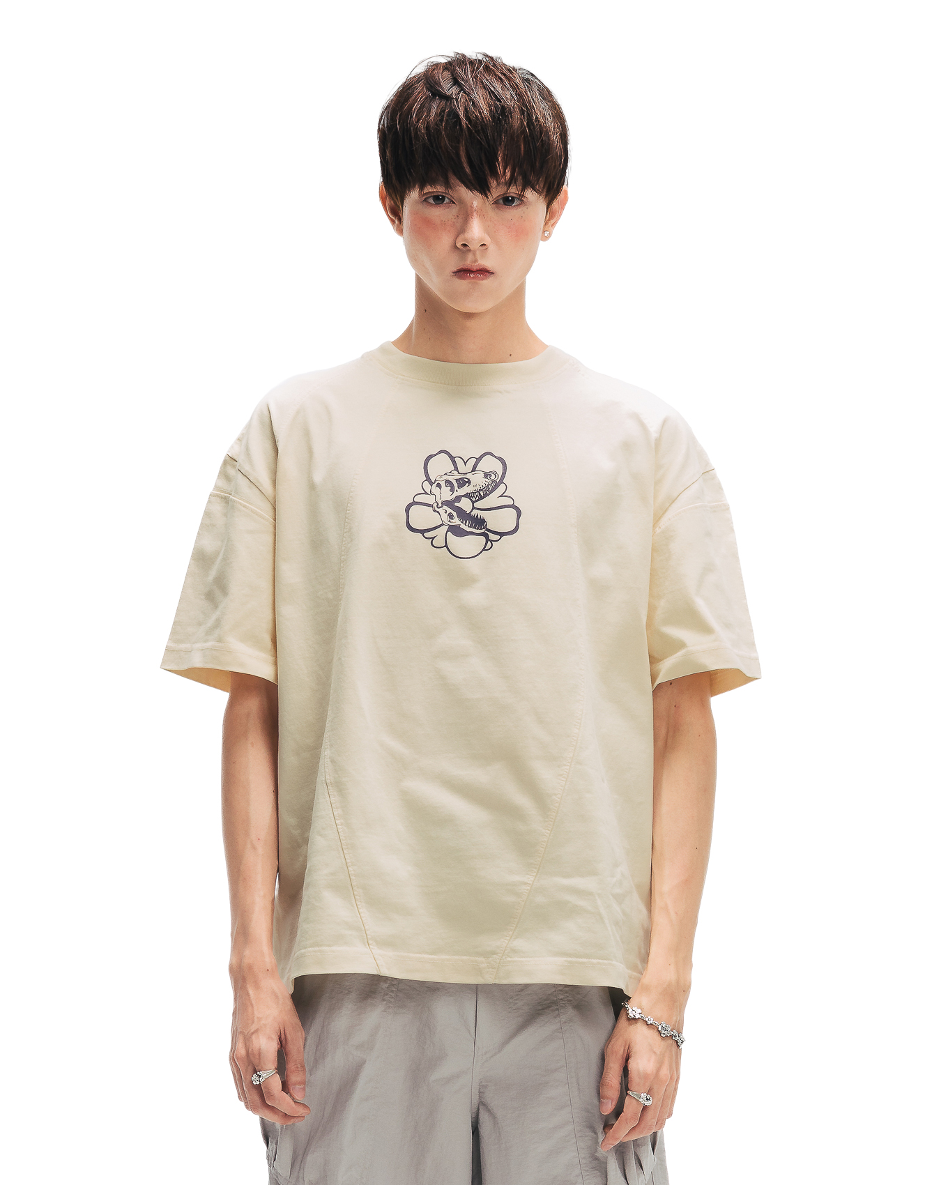 RENKEI REGULAR T-SHIRT - CREAM