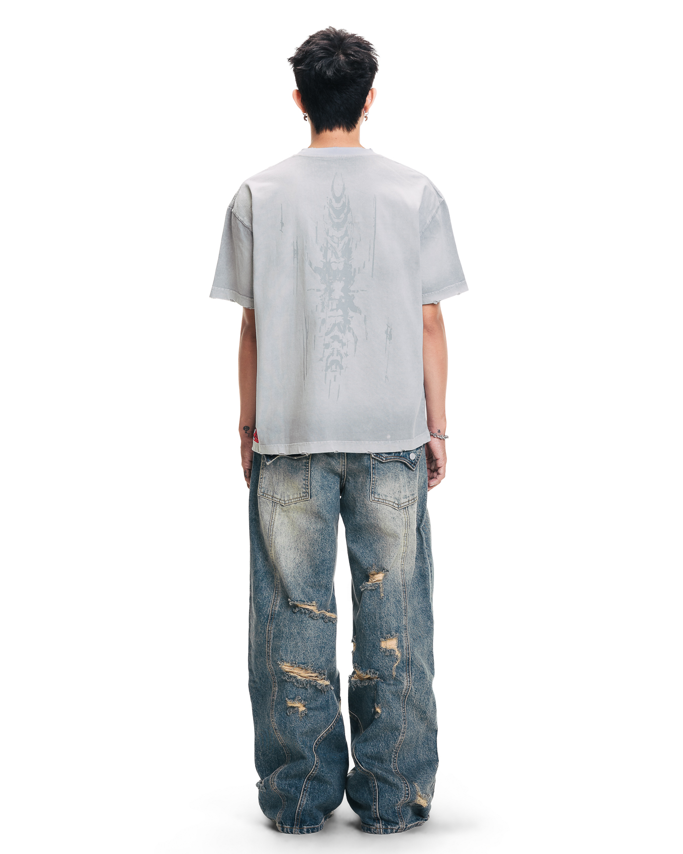 SAFEDX-T PIN WASHED TEE - WHITE ASH
