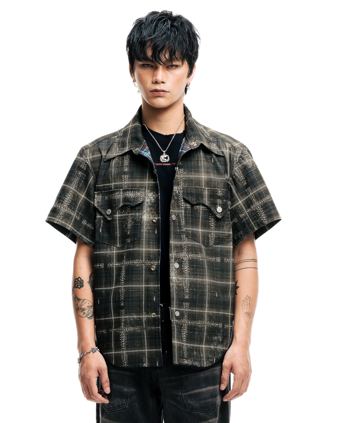SL-DAZZLEDX REVERSIBLE SHIRT - OLIVE / BLUE