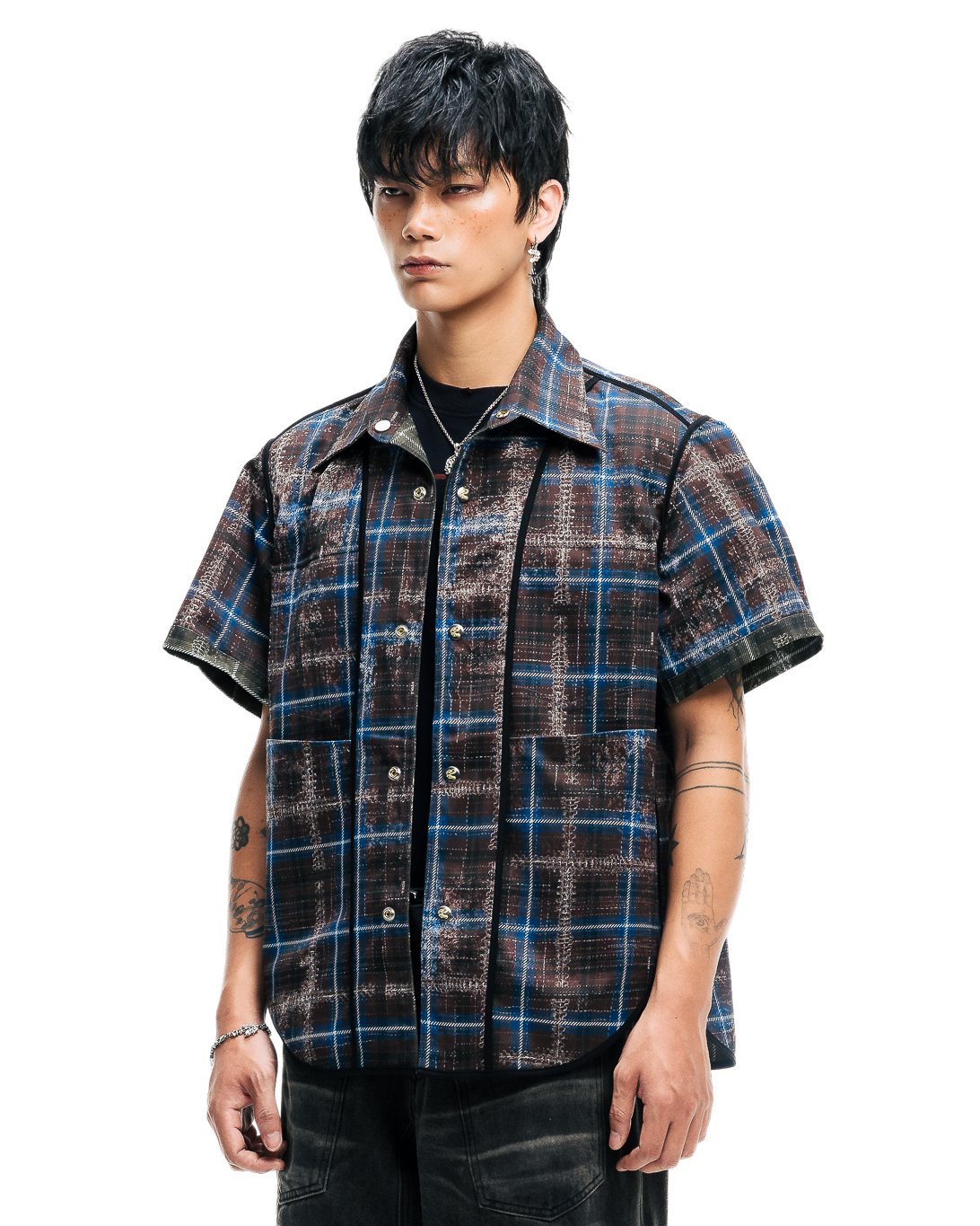 SL-DAZZLEDX REVERSIBLE SHIRT - OLIVE / BLUE