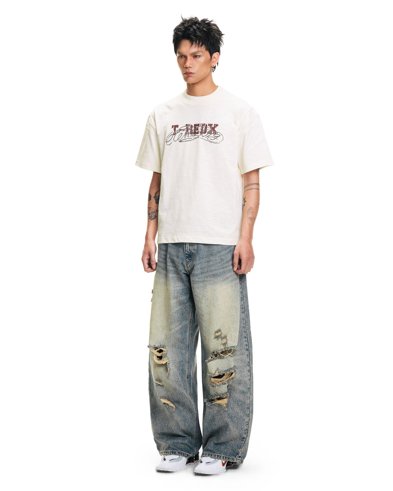 TYPEDX SLUB TEE - CREAM