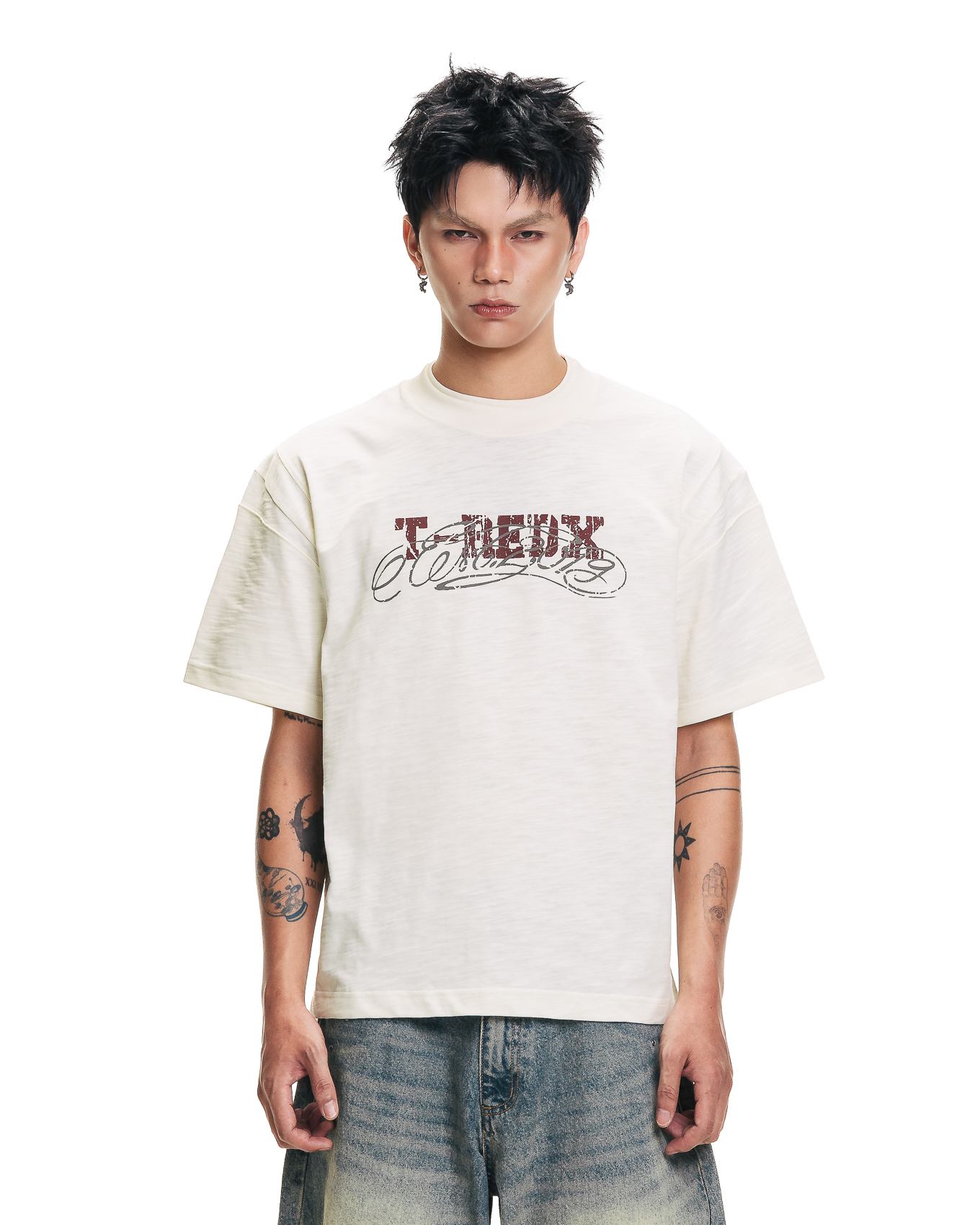 TYPEDX SLUB TEE - CREAM