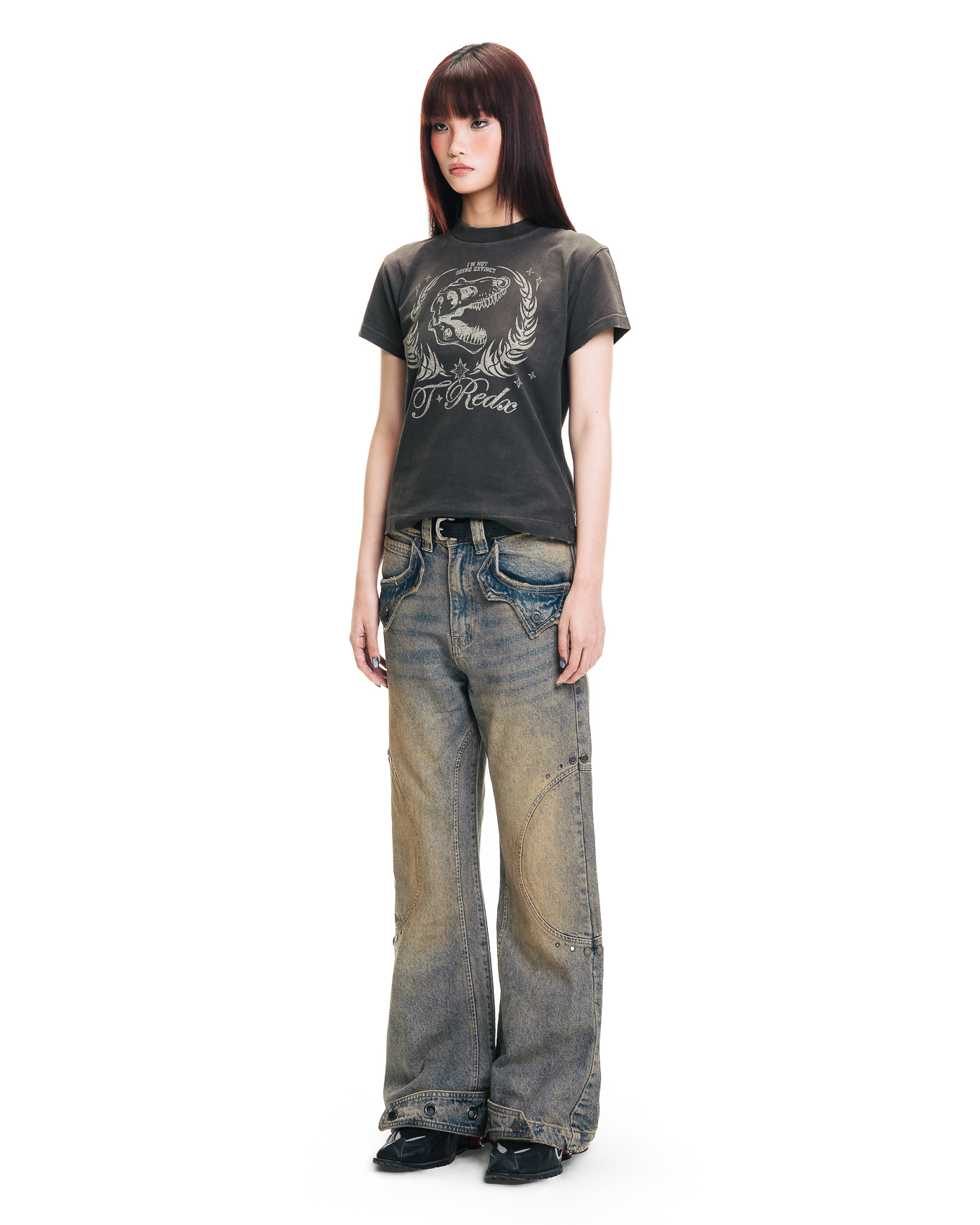 ULNEDX WASH FITTED TEE - MOCHA