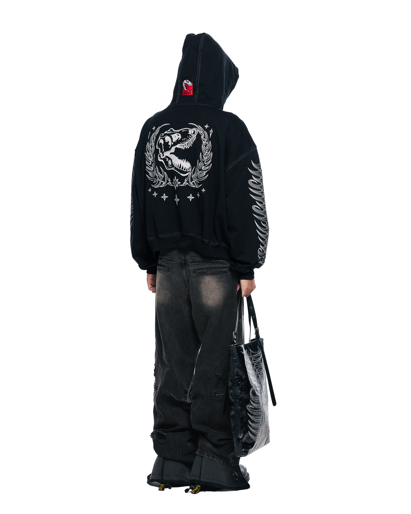 ULNEDX ZIPPED HOODIE - BLACK