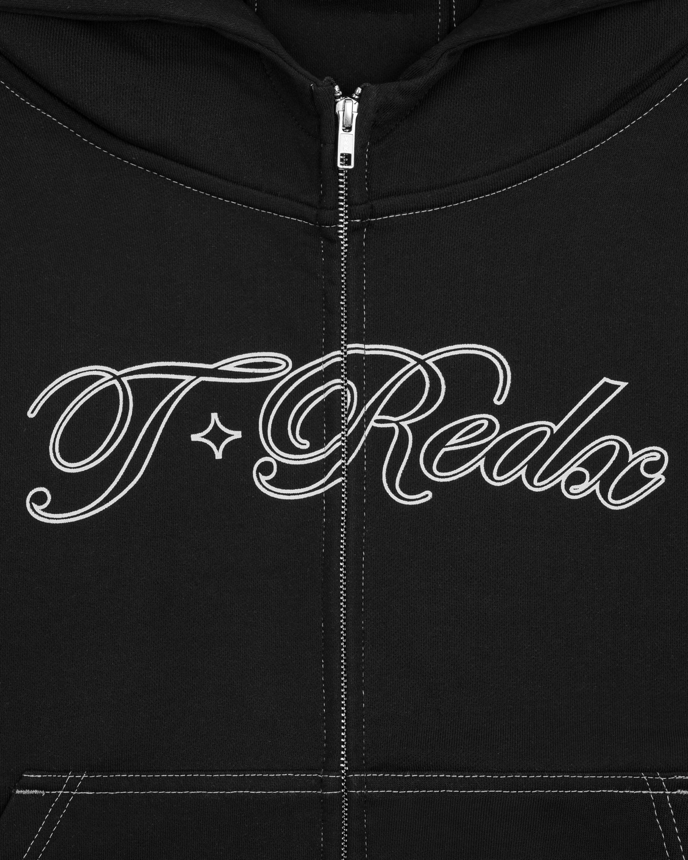 ULNEDX ZIPPED HOODIE - BLACK