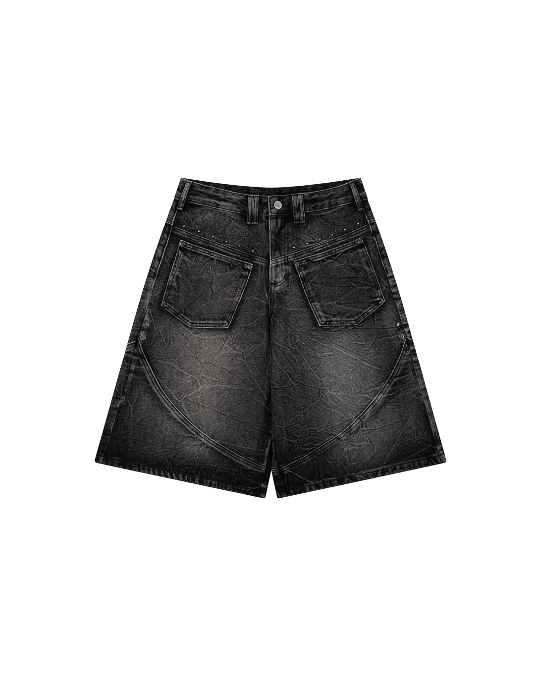 VEINEDX WASHED JORTS - BLACK