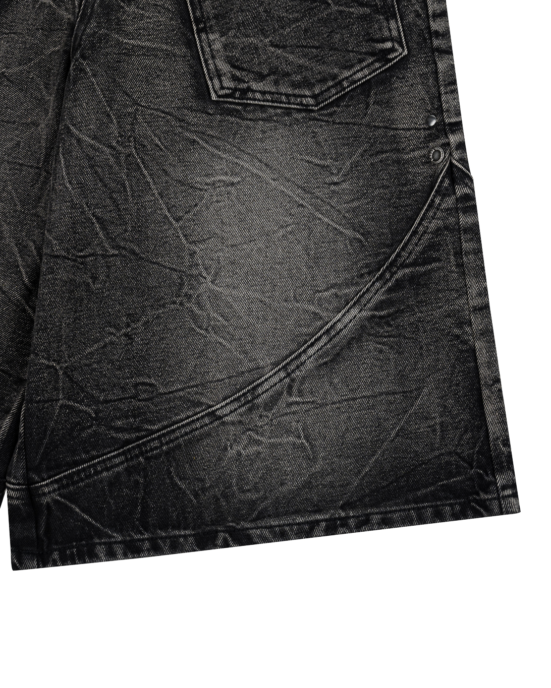 VEINEDX WASHED JORTS - BLACK