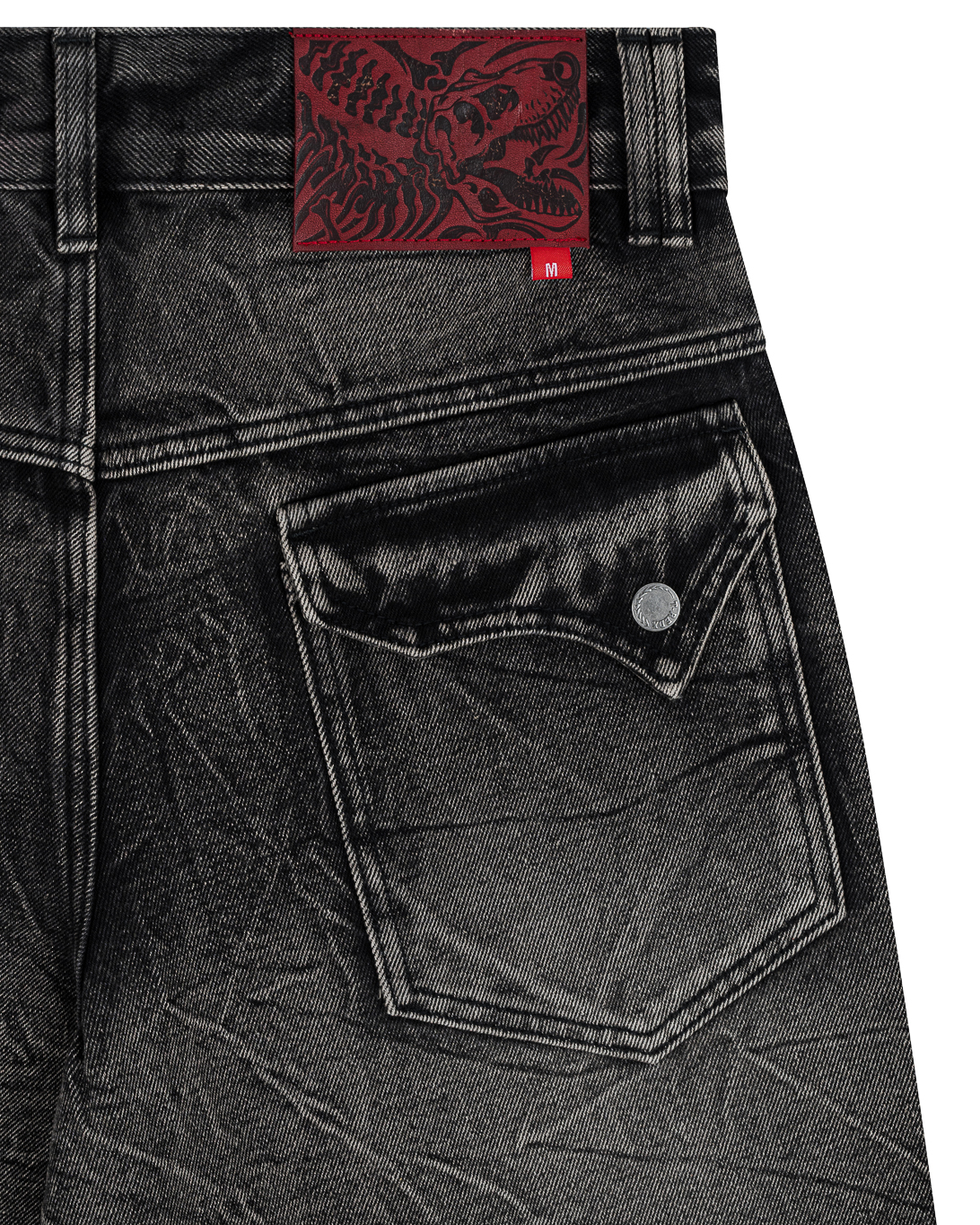 VEINEDX WASHED JORTS - BLACK