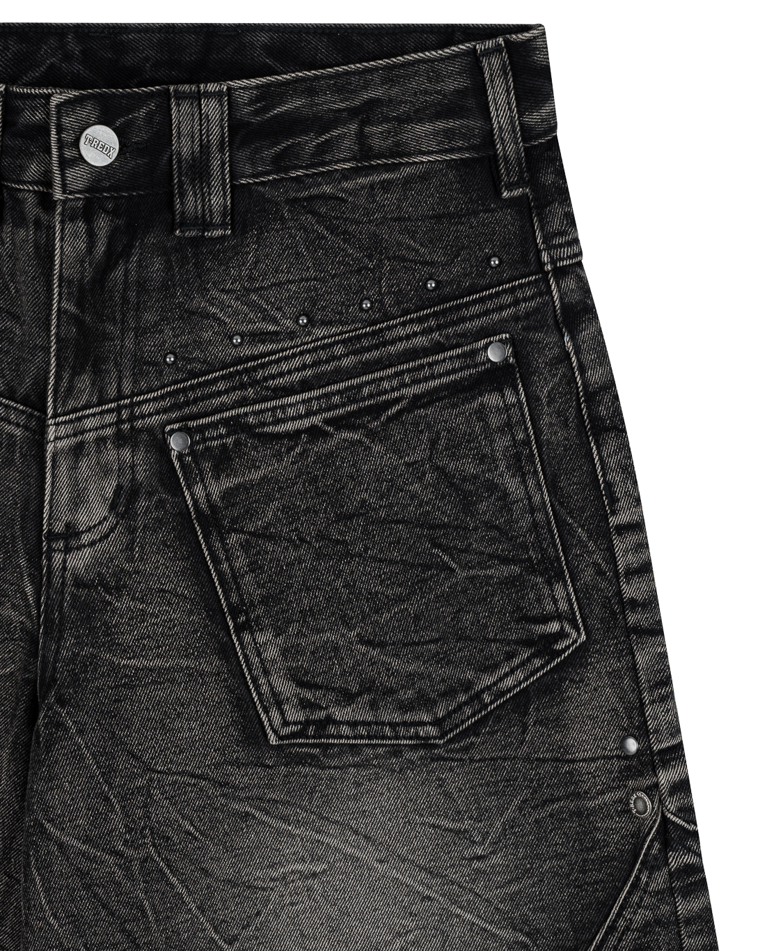 VEINEDX WASHED JORTS - BLACK