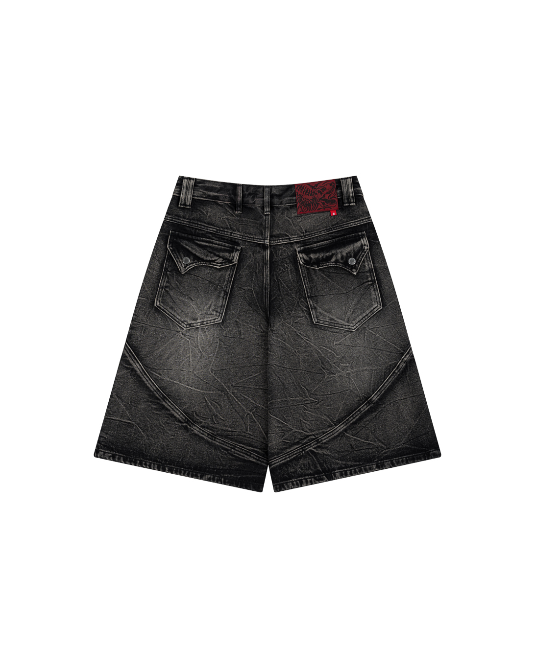 VEINEDX WASHED JORTS - BLACK