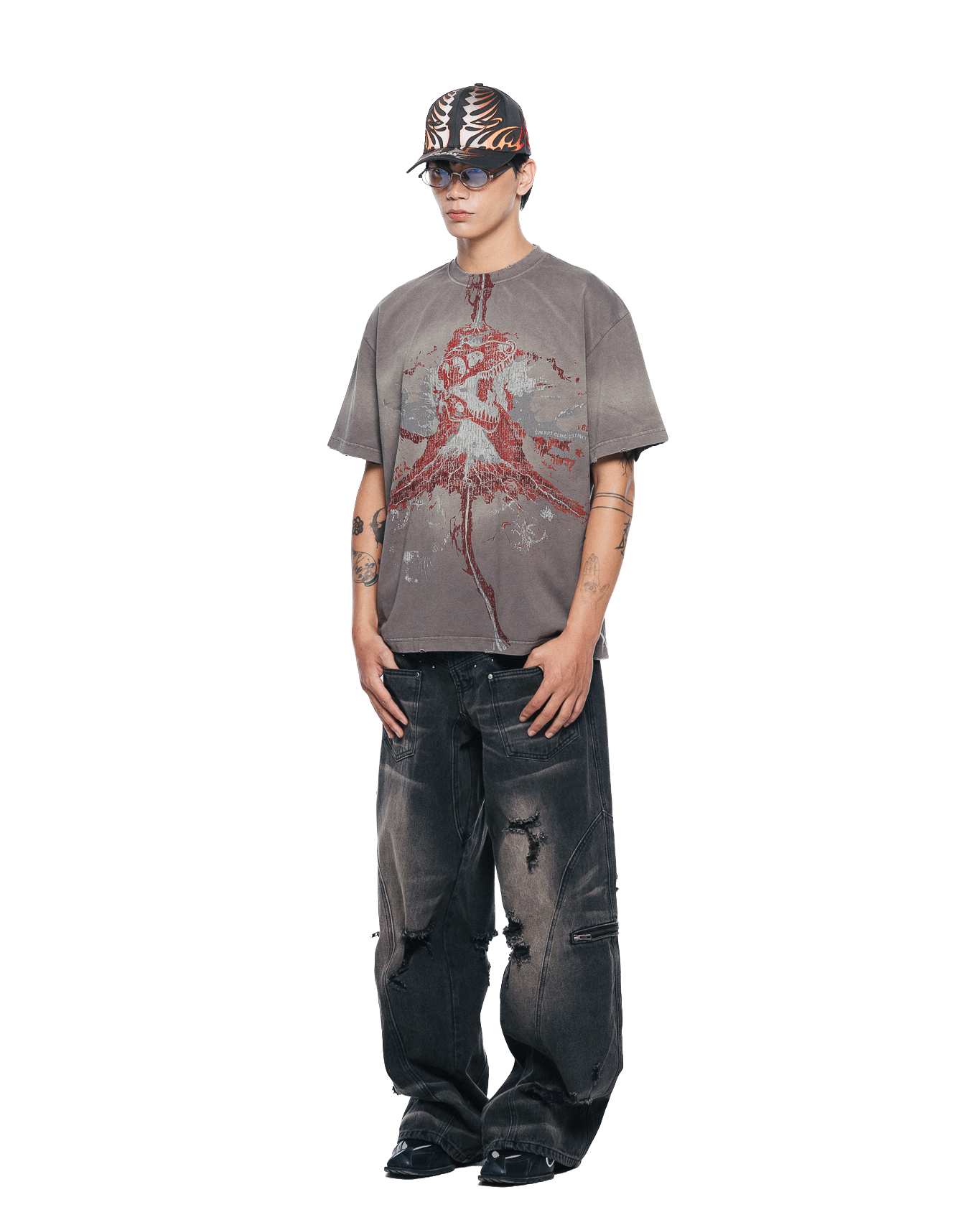 VOLCANOEDX WASHED TEE - Grey