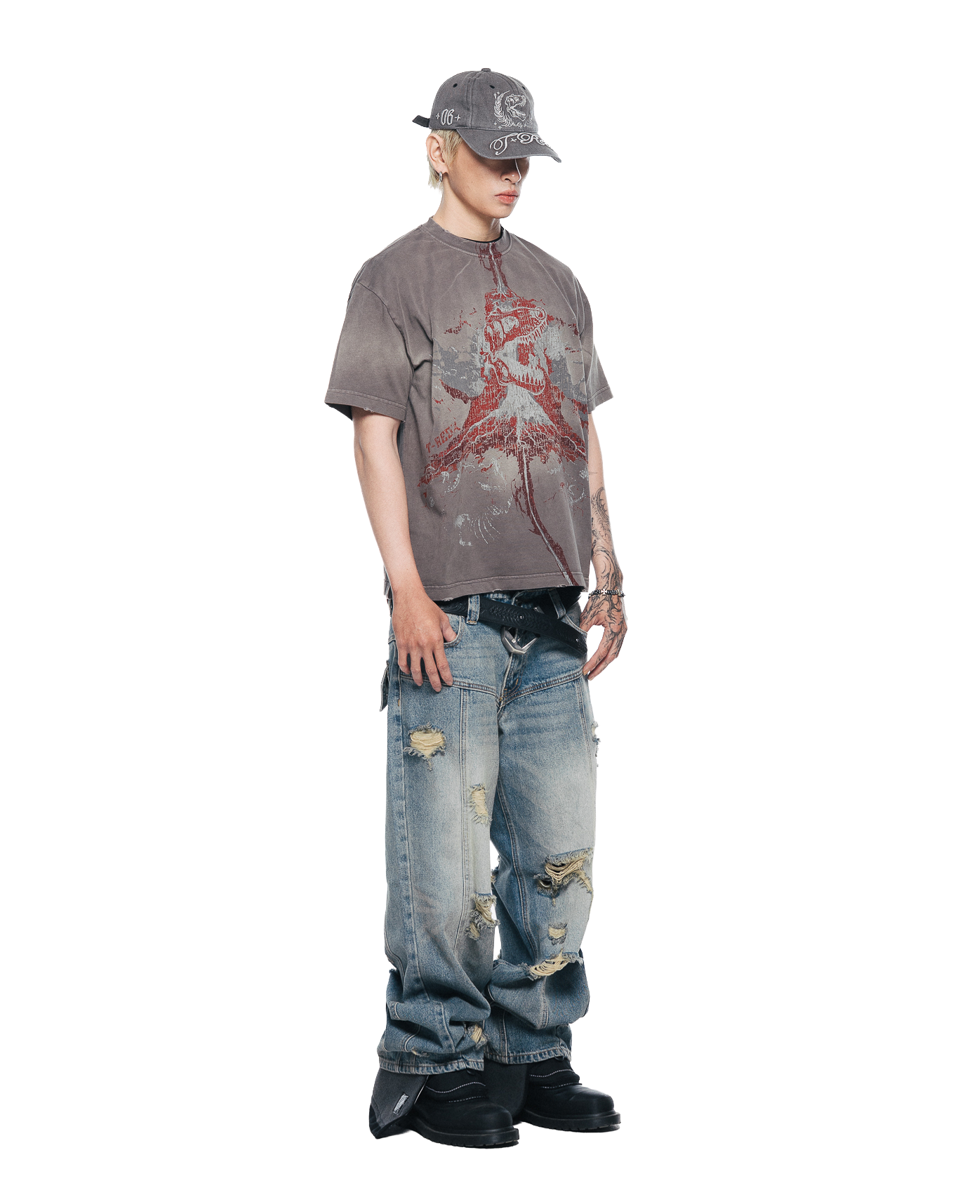 VOLCANOEDX WASHED TEE - Grey