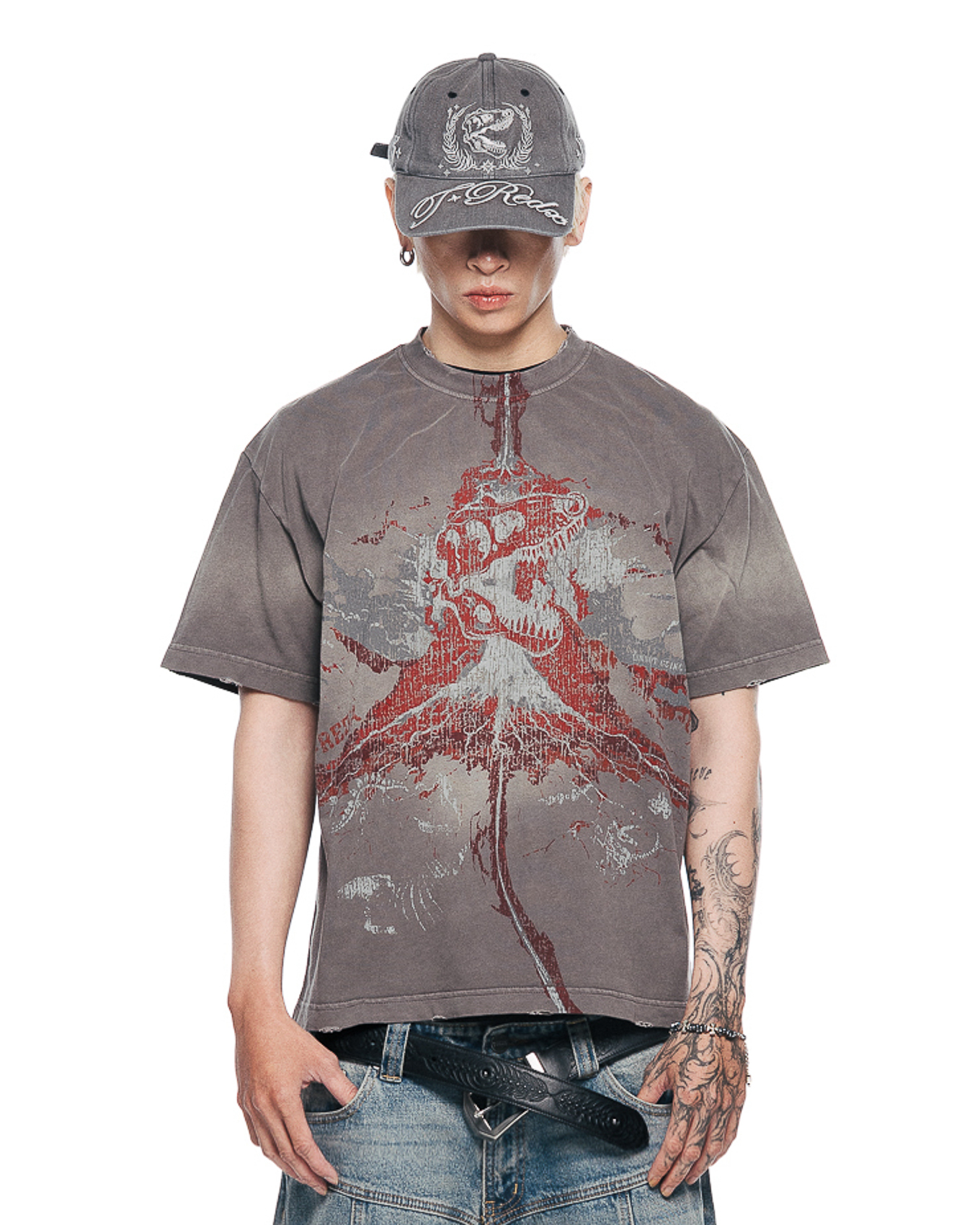 VOLCANOEDX WASHED TEE - Grey