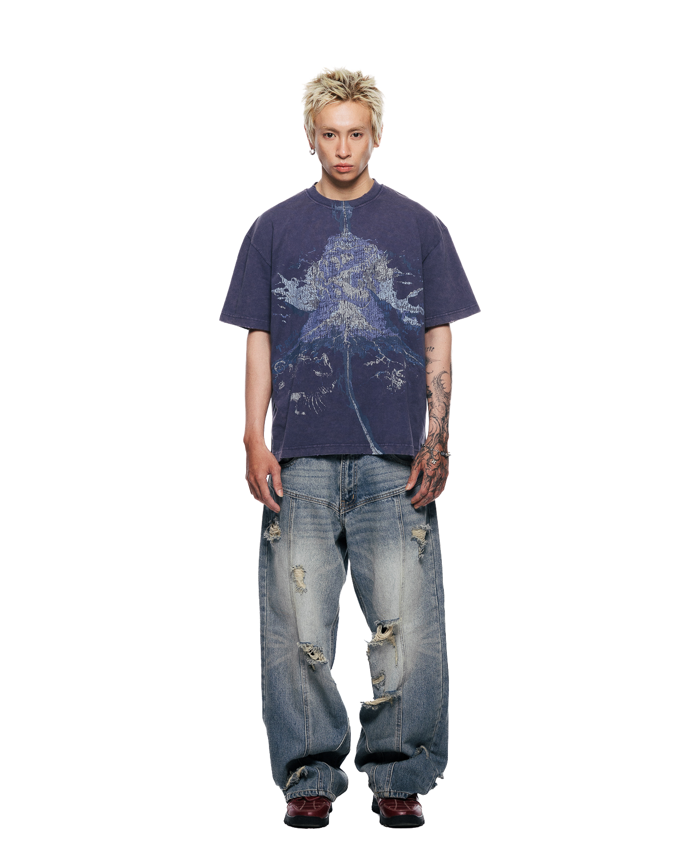 VOLCANOEDX WASHED TEE - Purple