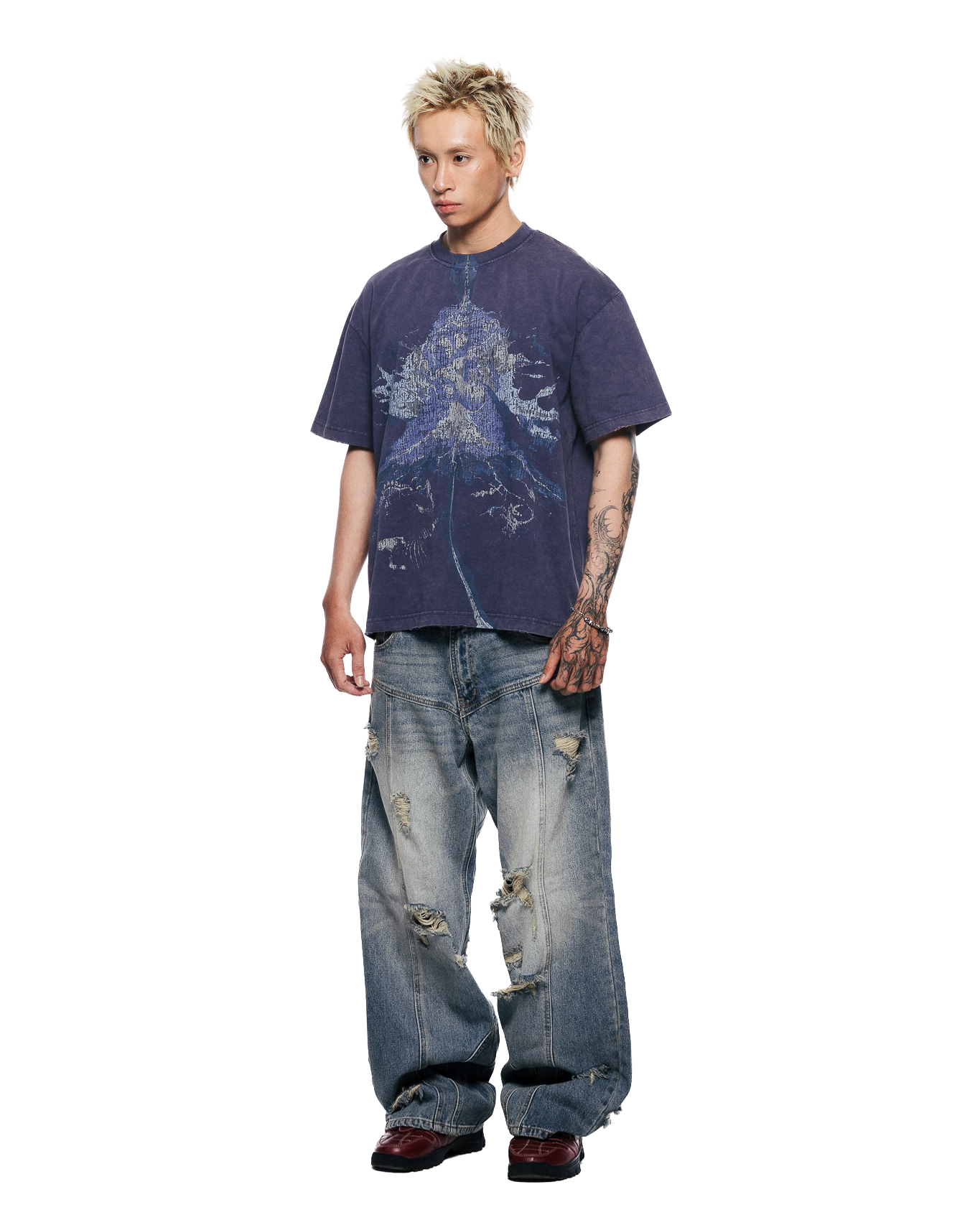 VOLCANOEDX WASHED TEE - Purple