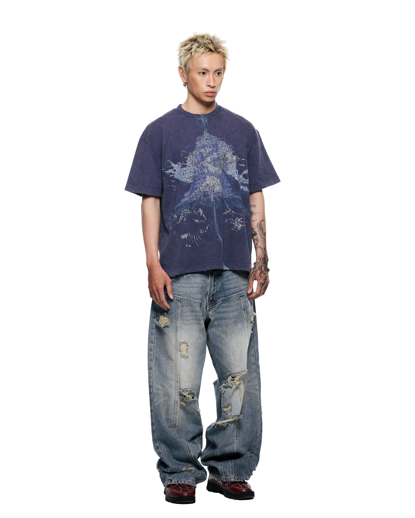 VOLCANOEDX WASHED TEE - Purple
