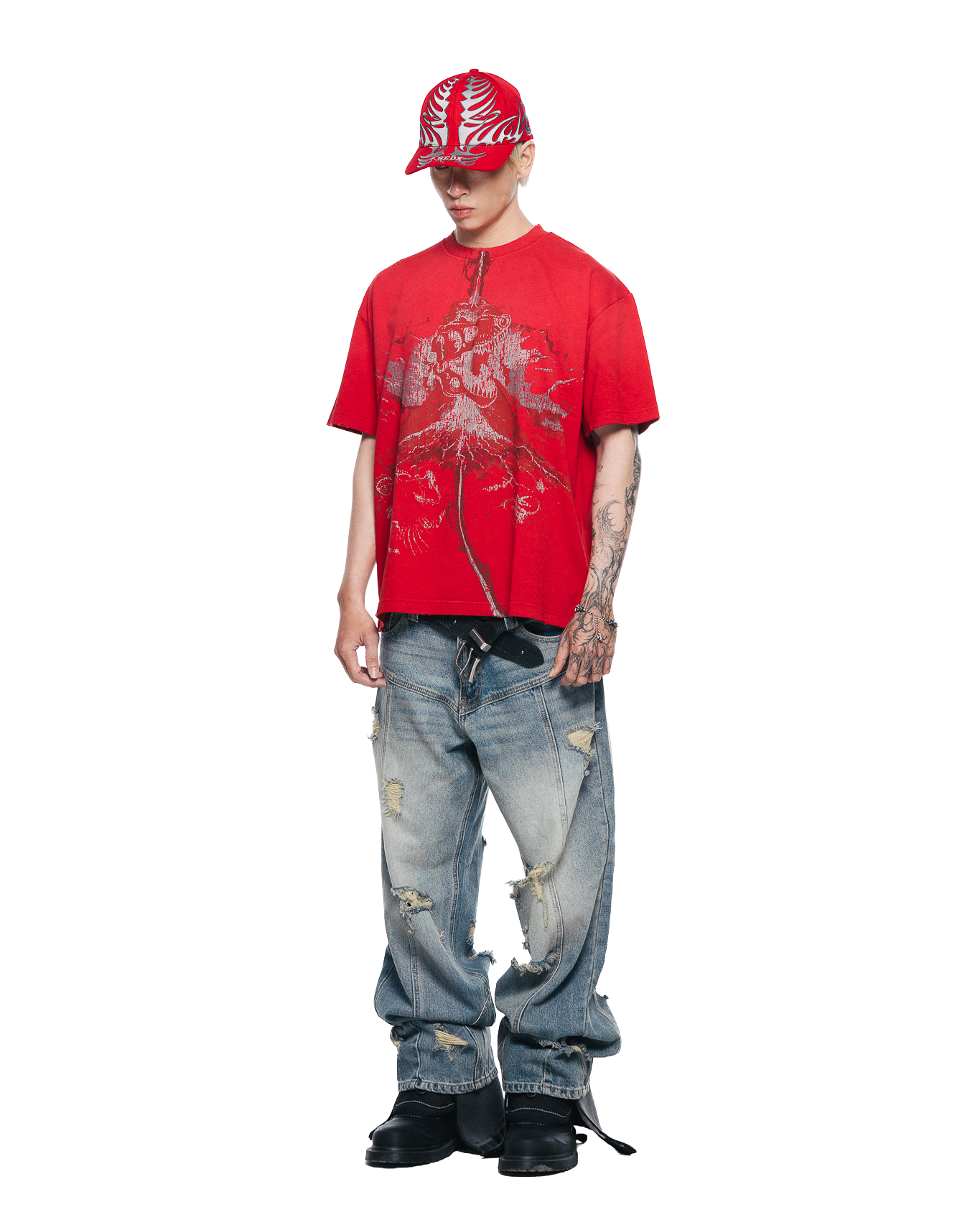 VOLCANOEDX WASHED TEE - Red
