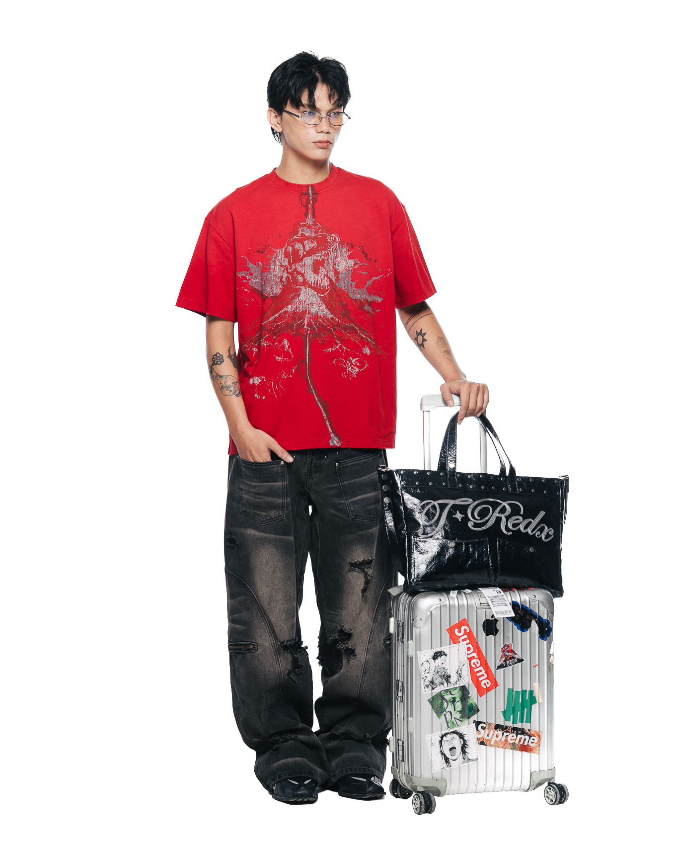 VOLCANOEDX WASHED TEE - Red